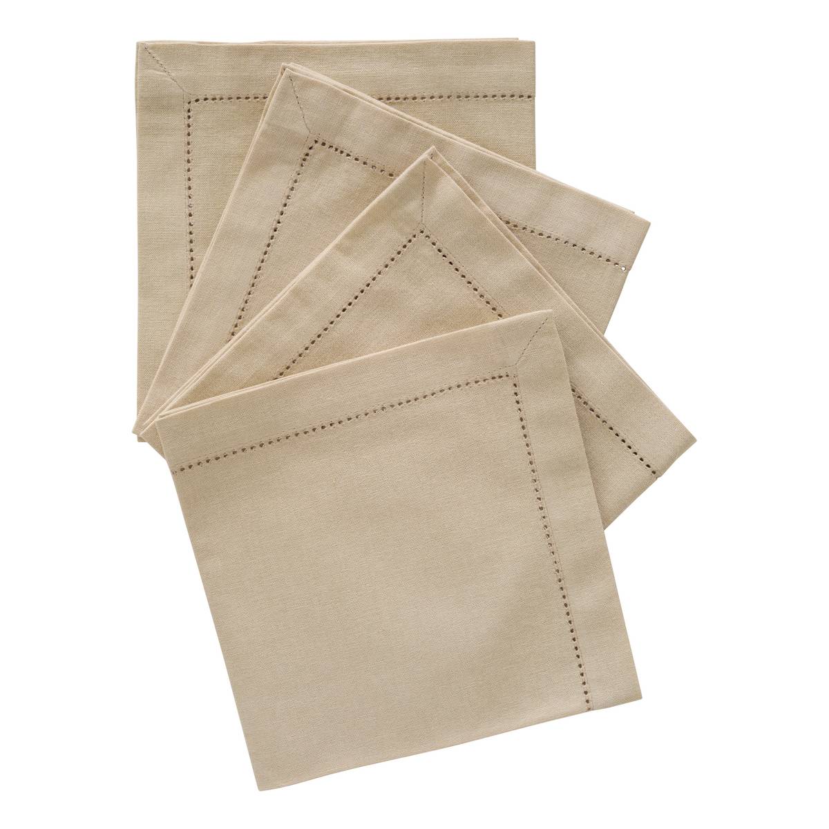Set of 4 "Jane" napkins Beige linen, 170 g/m2, 40x40 cm