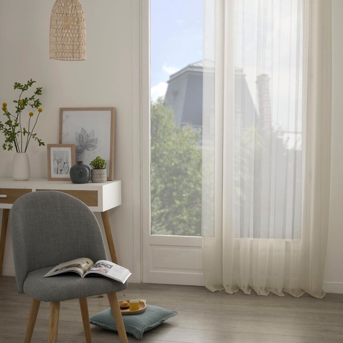 "Moly" sheer curtain Cinnamon, 135x240 cm