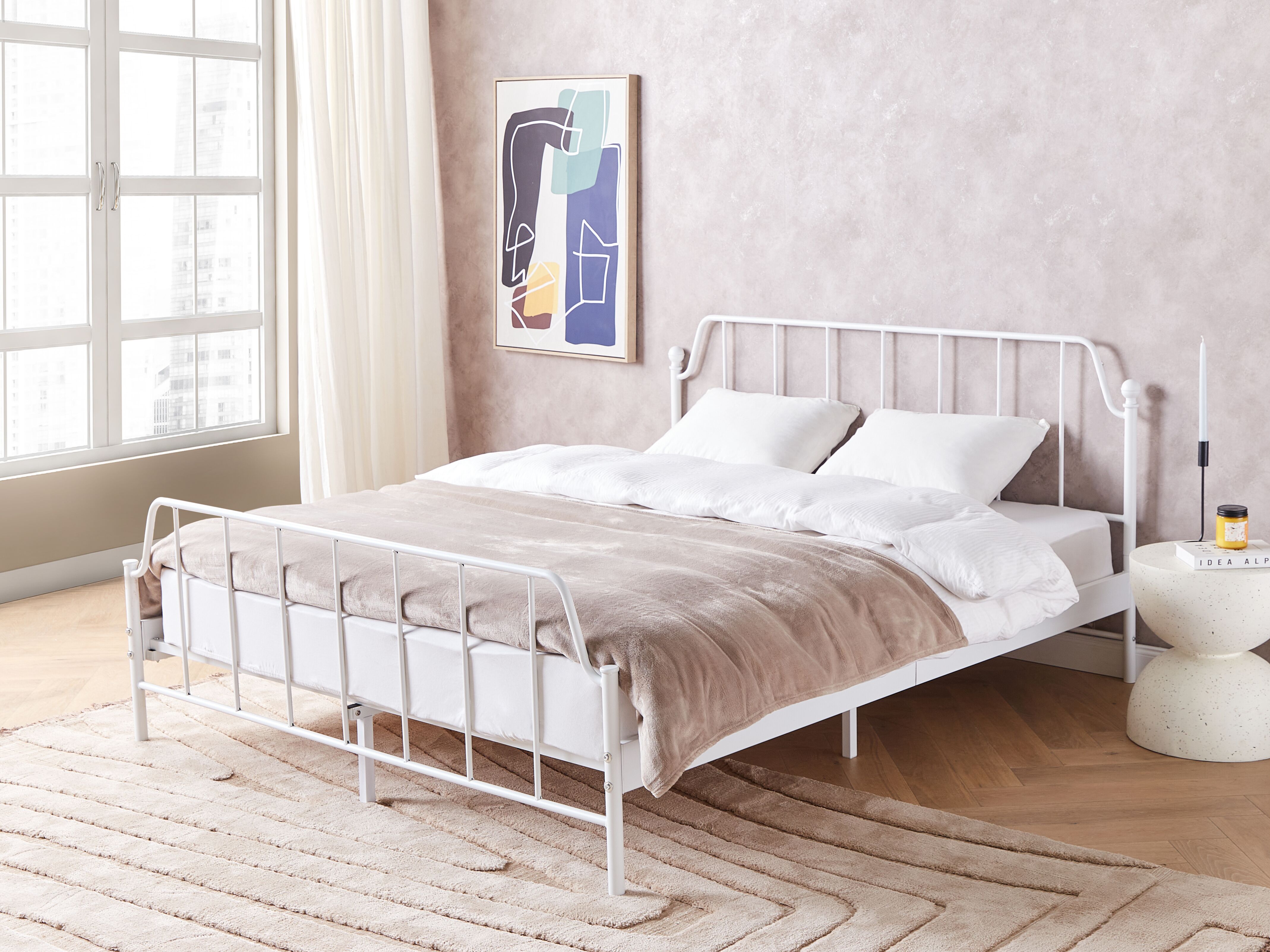 Bed Metal MAURESSAC 160 x 200 cm (EU King Size) White