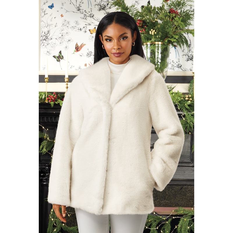 Jasmine Faux-Fur Jacket - MIDNIGHT VELVET CATALOG