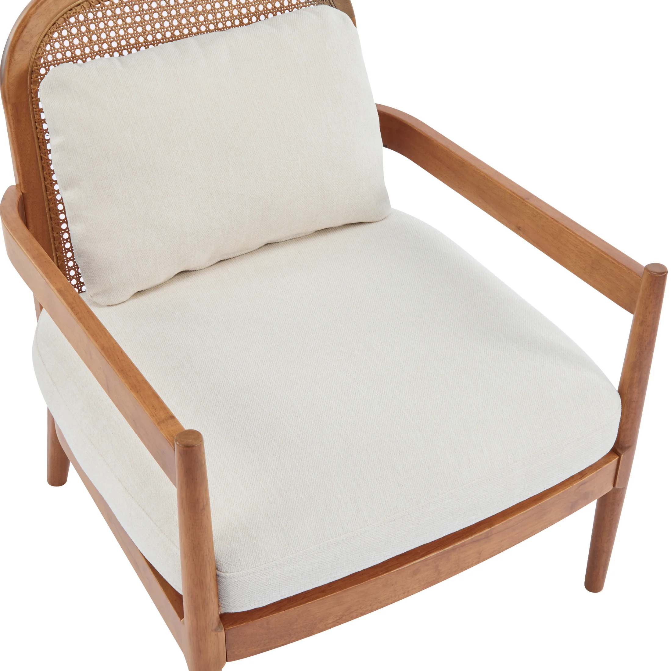 Christopher Knight Home Mid-Century Modern Accent Chairs, Wood Frame with Rattan Backrest, Grayish Green, Set of 2 - Image 13