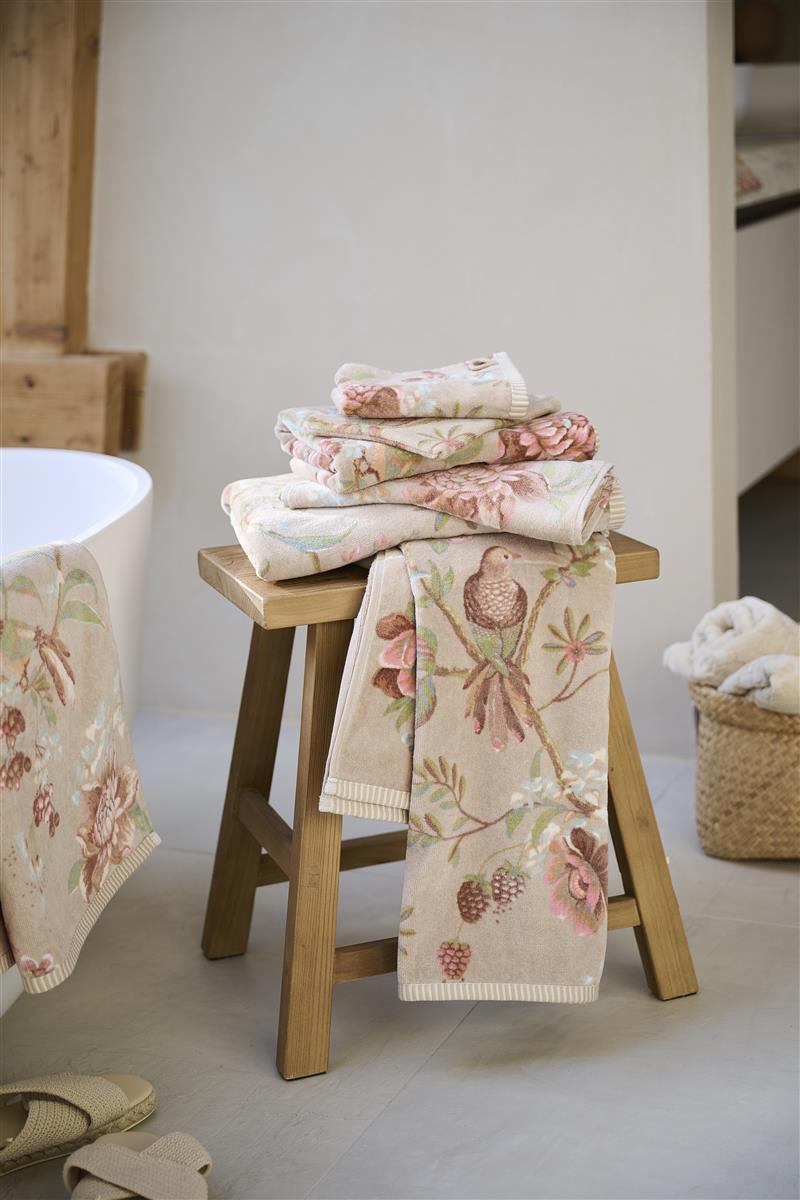 Pip Studio Secret Garden - Douchelaken - 70x140 - Khaki