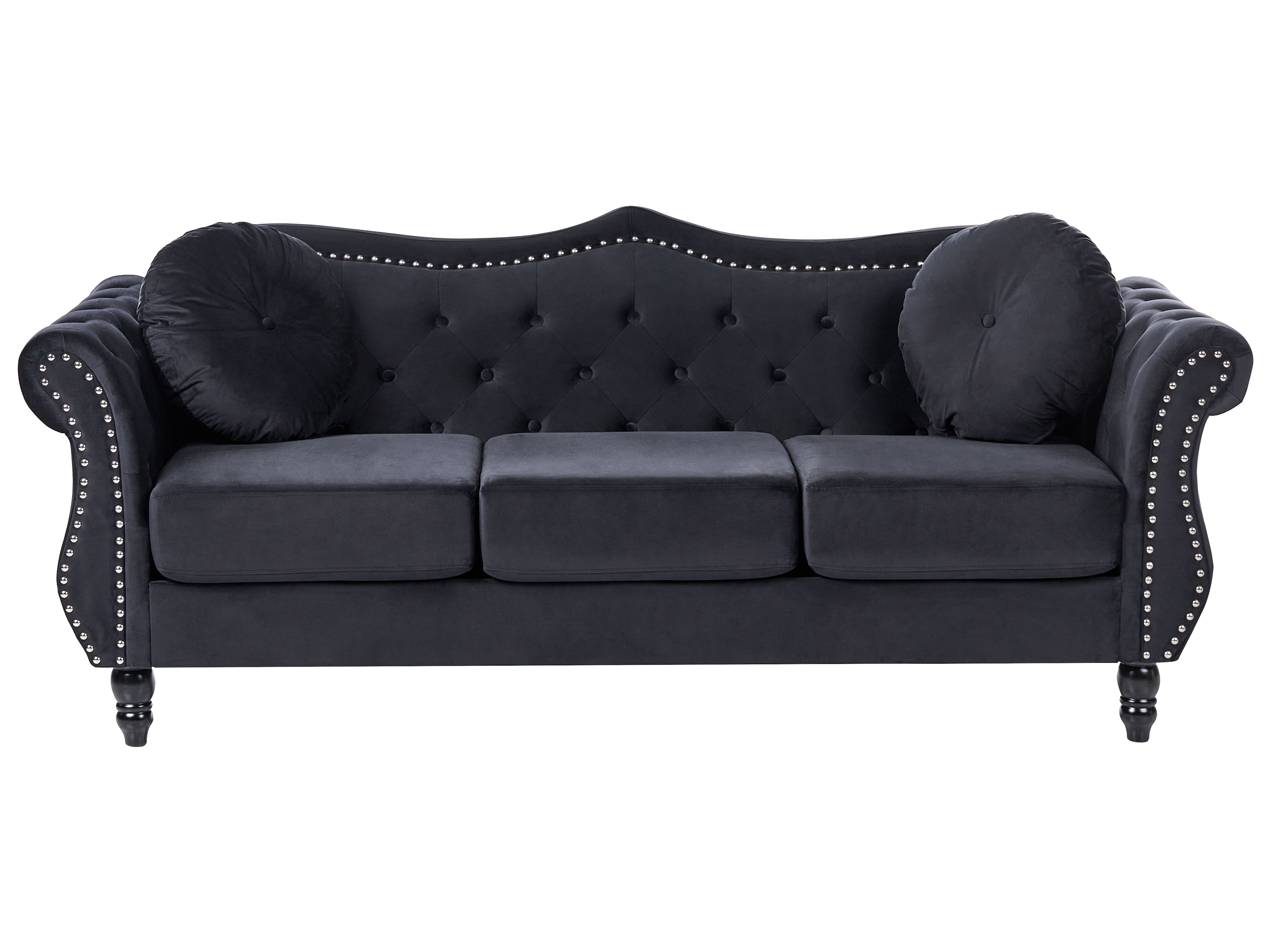 Sofa 3 Seater SKIEN Velvet Black
