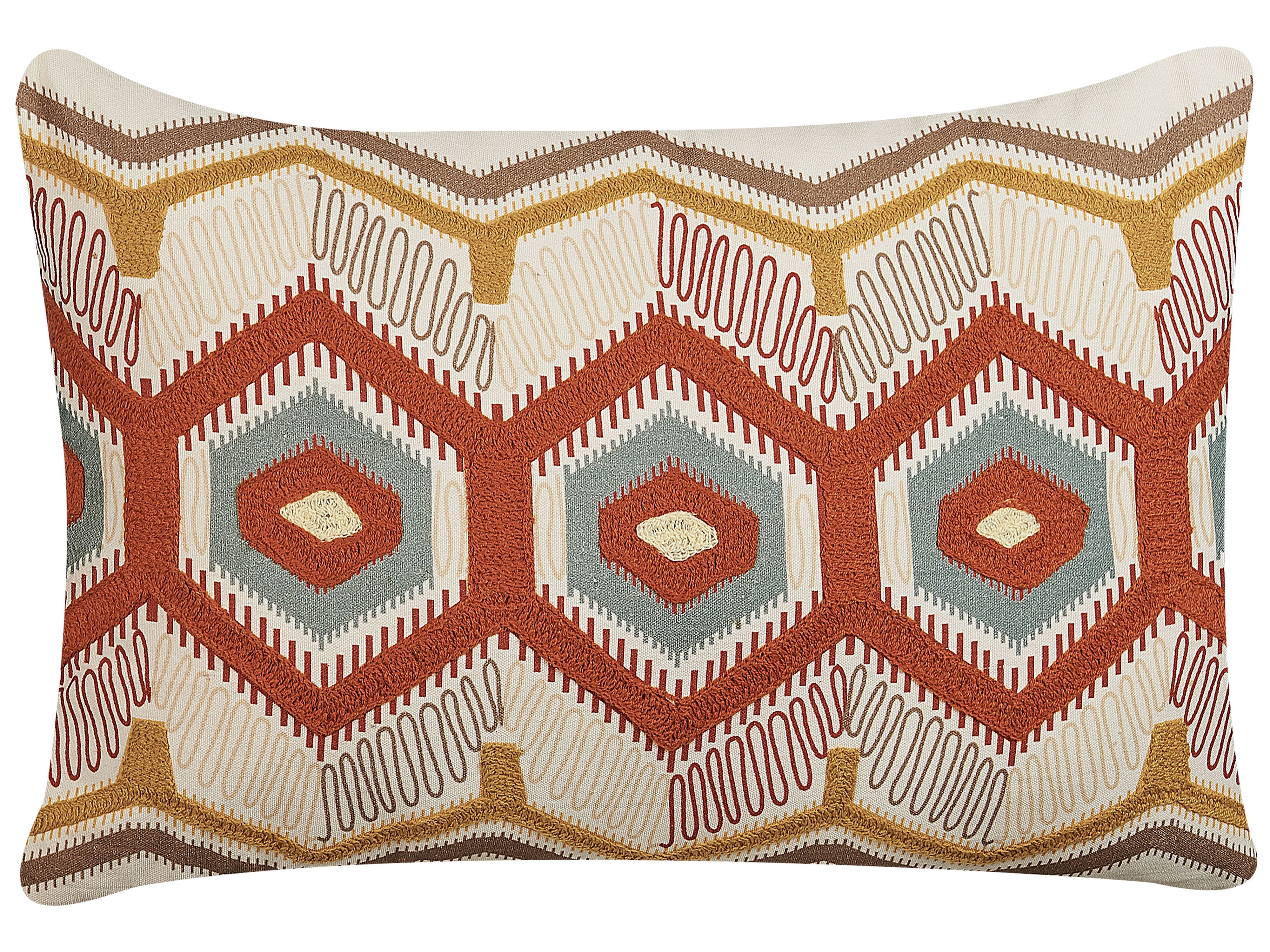 Throw Cushion MAJRA Cotton 40 x 60 cm Multicolour Geometric Pattern