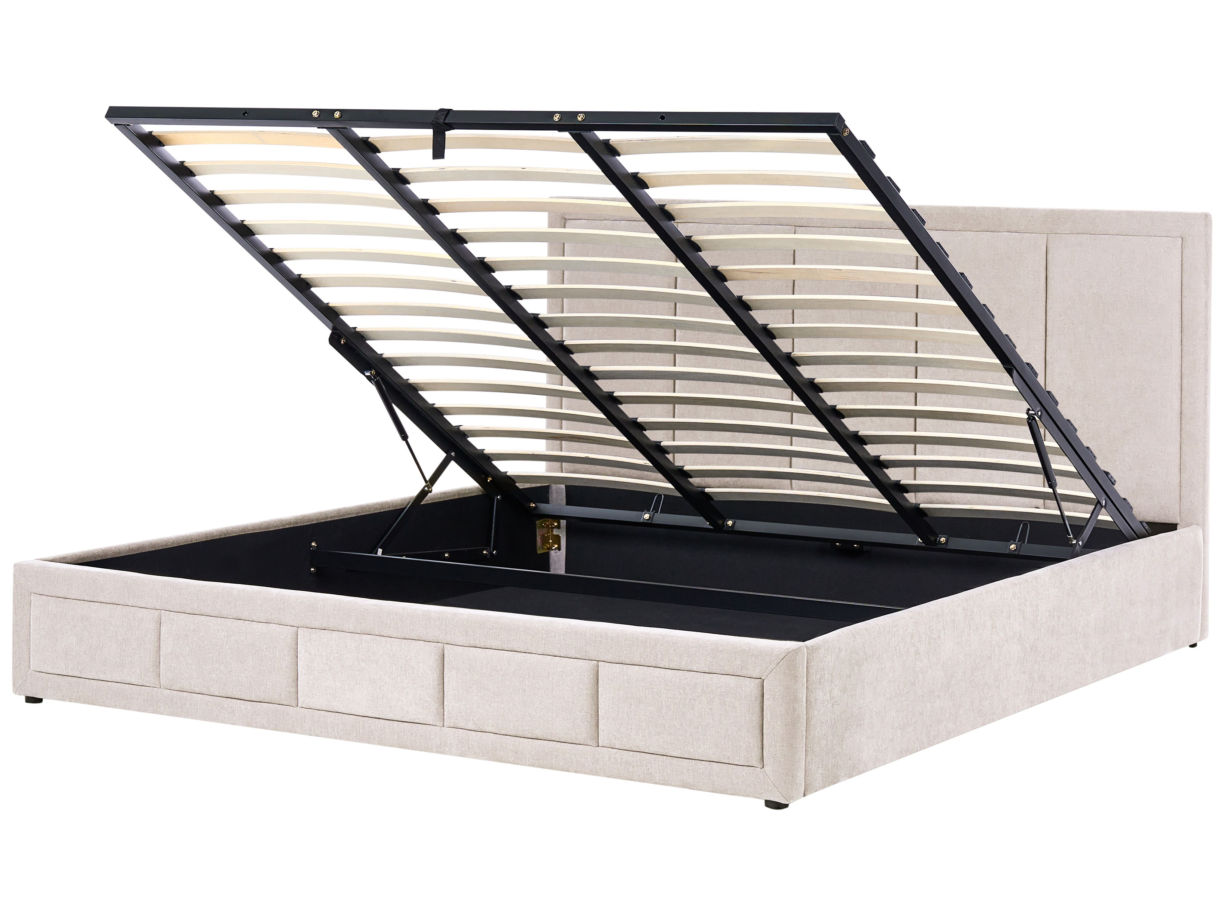 Ottoman Bed Chenille QUIBERON 180 x 200 cm (EU Super King) Taupe