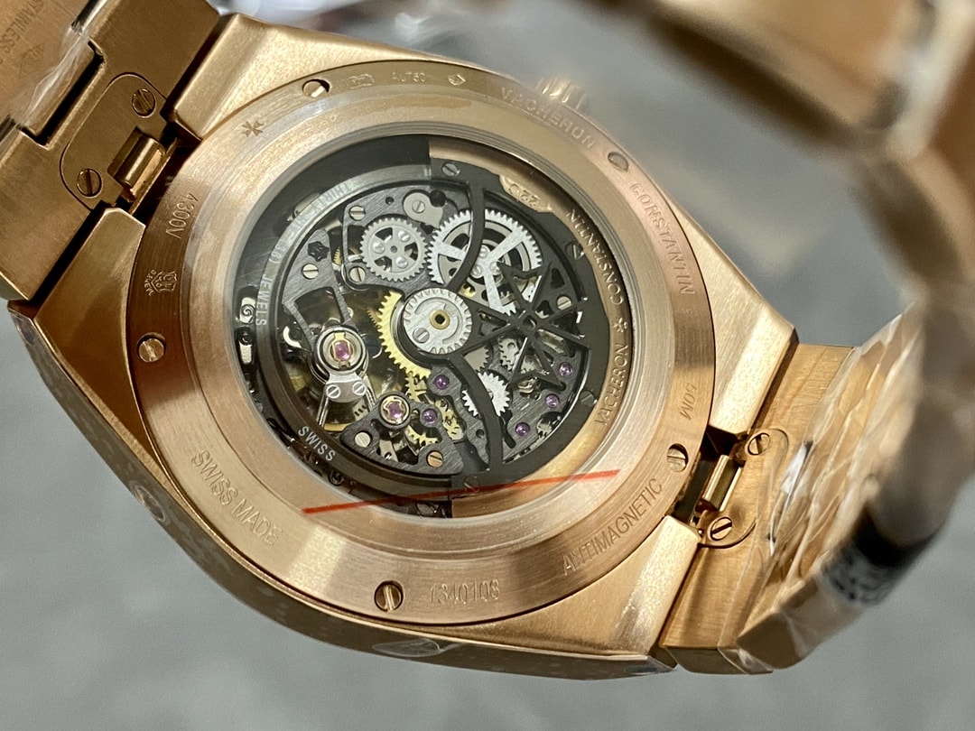 Fake Vacheron Constantin Replica Watch Overseas perpetual calendar ultra-thin skeleton Boutique Exclusive 41.5 MM PINK GOLD 4300V/220R-B642(1:1 replica) - Top club