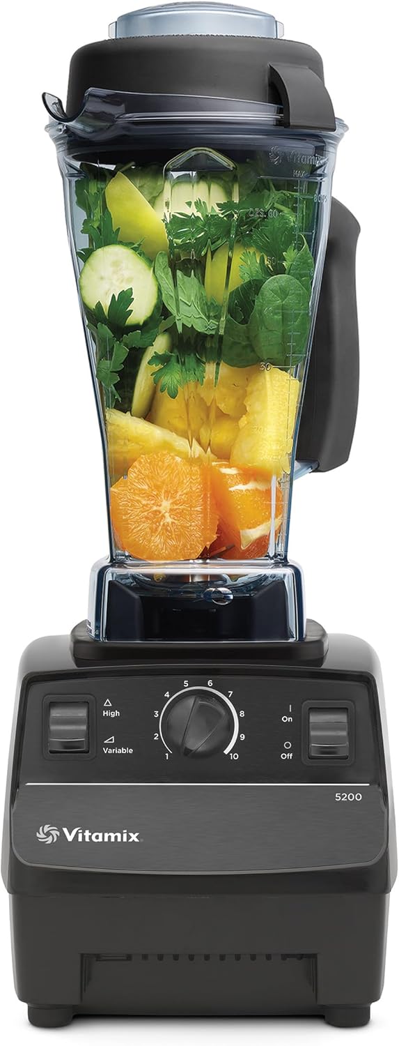Vitamix 5200 Blender, Professional-Grade Blender for Smoothies, Soups, Ice Cream and More, Stainless-Steel Blades, Self-Cleaning Kitchen Appliance, 64 Oz Container, Black