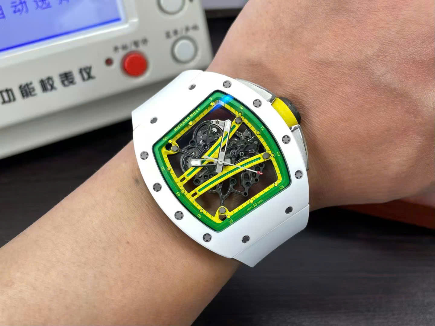 Richard Mille High End Watch Replicas RM61-01 Yohan Blake White Ceramic ZF Factory 43x50mm - Top club