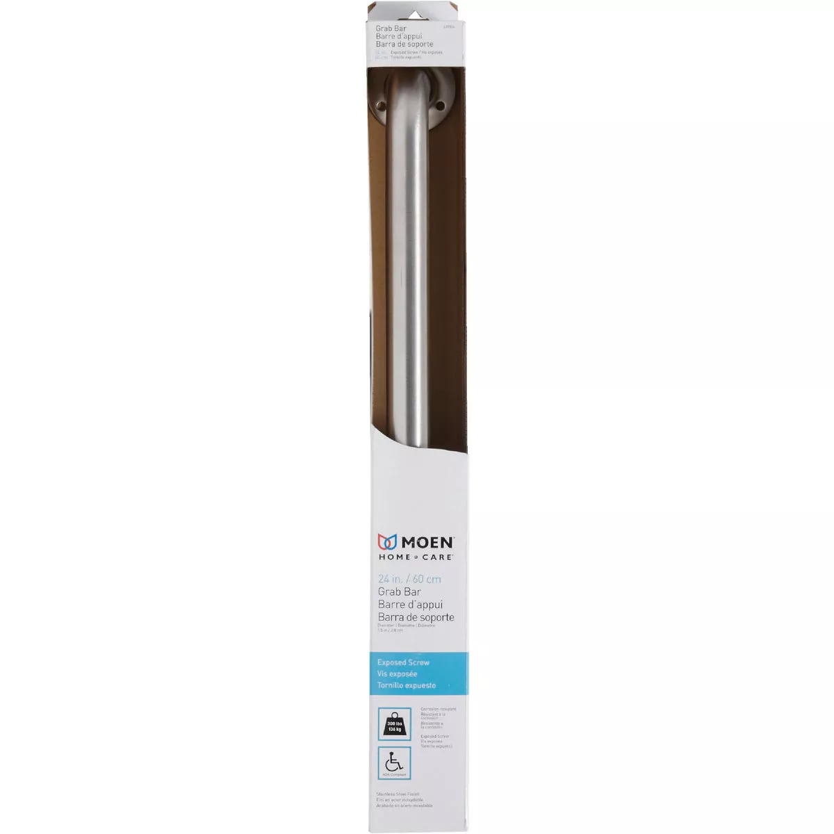 Moen Home Care 24 In. Exposed Screw Grab Bar, Stainless Steel