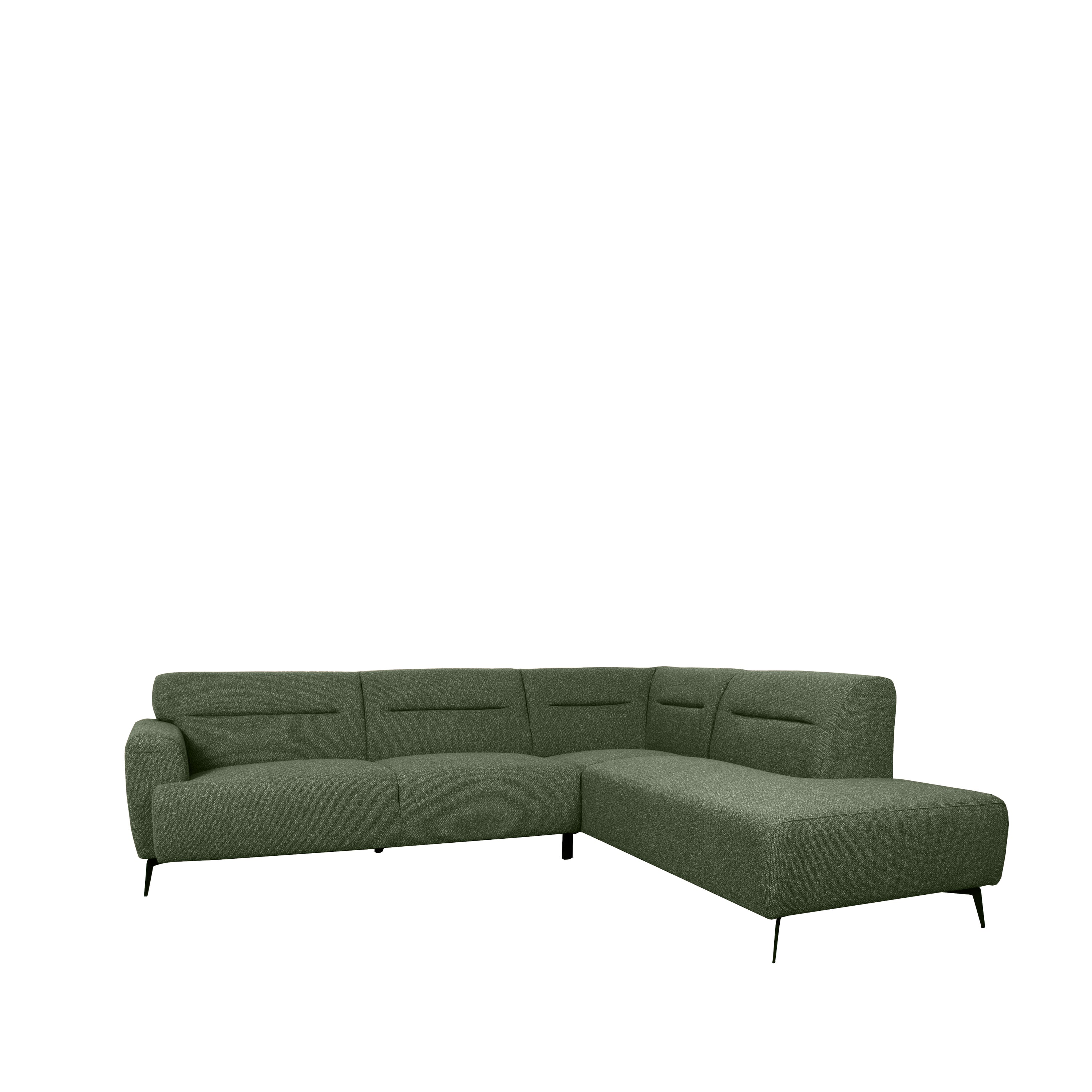 LABEL51 - Hoekbank Bolzano Rechts - Forest Royal Boucle - Zwart Metaal