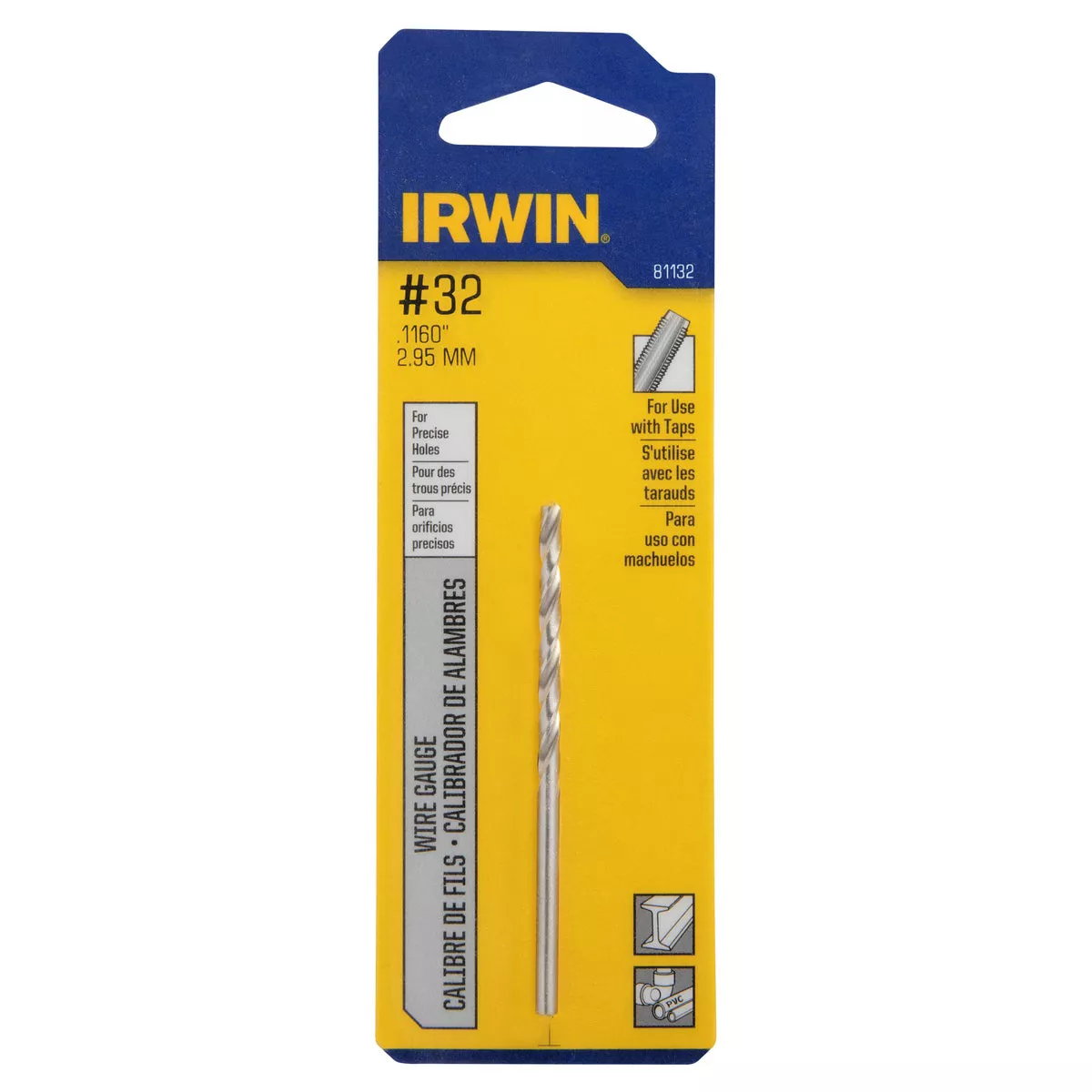 Irwin #32 Bright High Speed Steel Wire Gauge Drill Bit