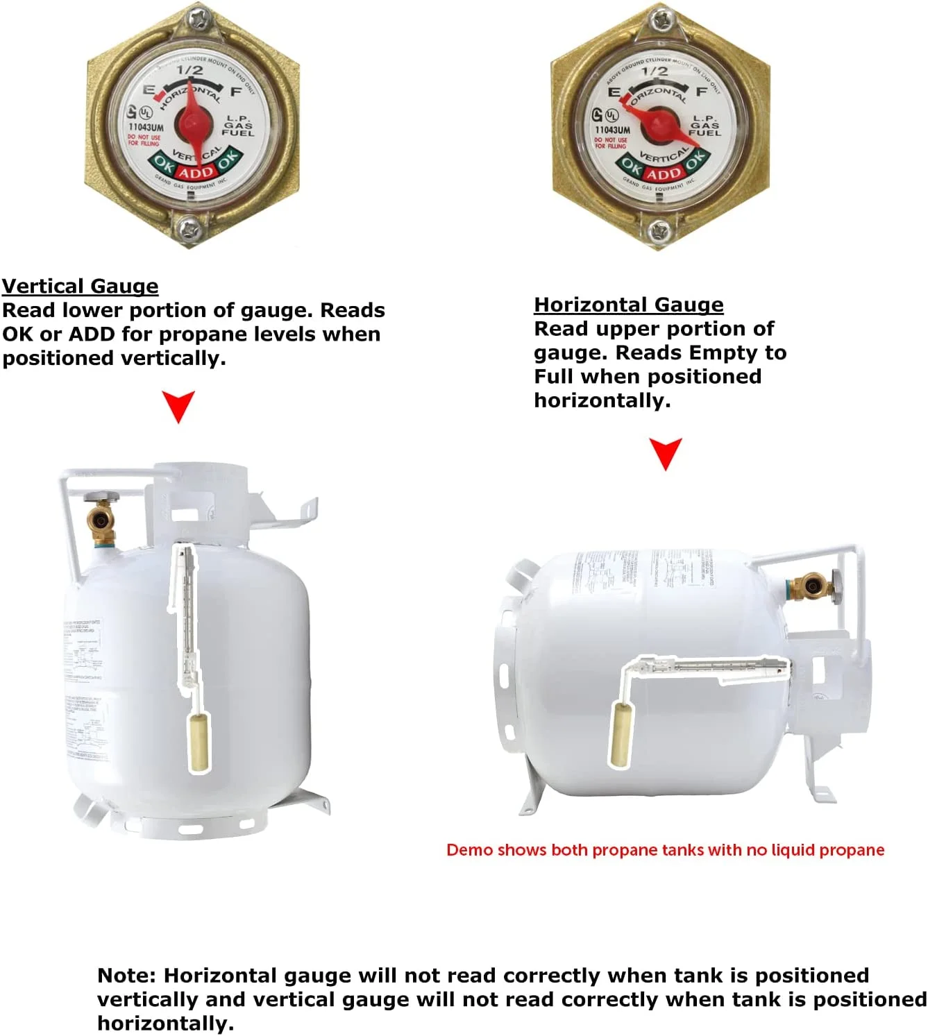 Flame King 20LB Empty Steel Horizontal Propane Tank Cylinder with OPD & Built-in Gauge - Image 5