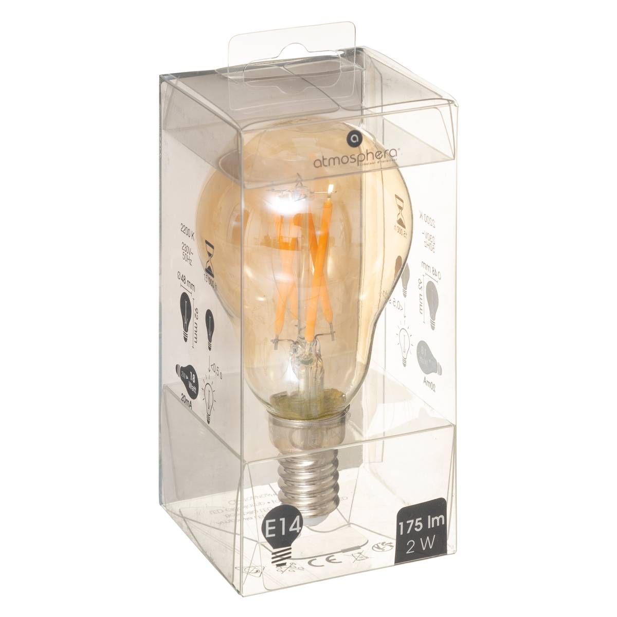 LED bulb "Standard" Amber, D.4.5 cm, E14