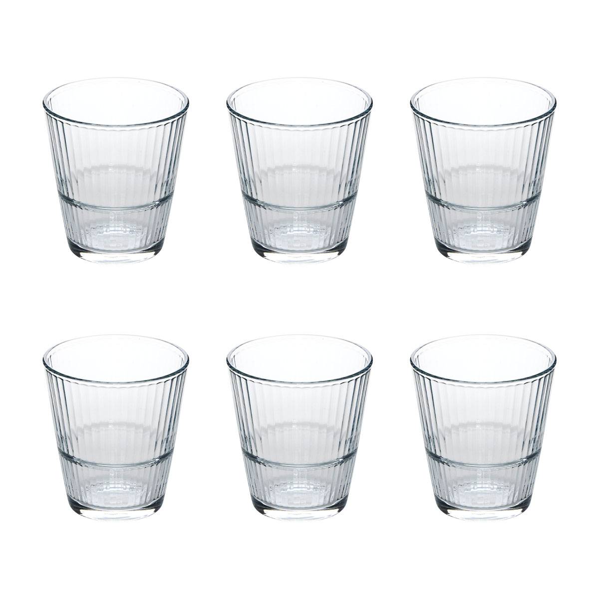 6 low tumblers "Lin'Eau" Glass, 290 ml, Transparent