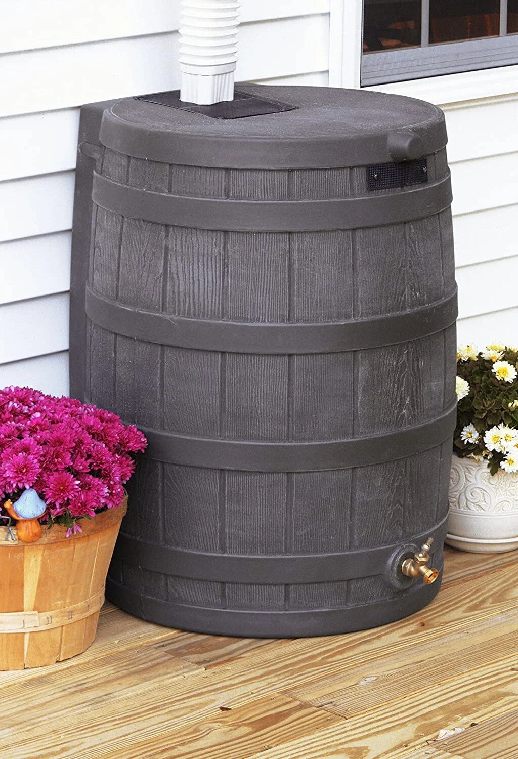 Good Ideas Rain Wizard 50 Gallon Plastic Outdoor Rain Barrel Water Storage Collector - Image 7 Good Ideas Rain Wizard 50 Gallon Plastic Outdoor Rain Barrel Water Storage Collector - Image 7