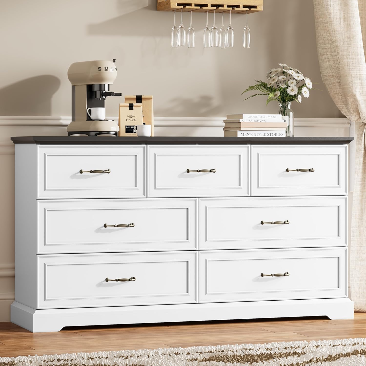 7 Drawer Dresser for Bedroom, 57