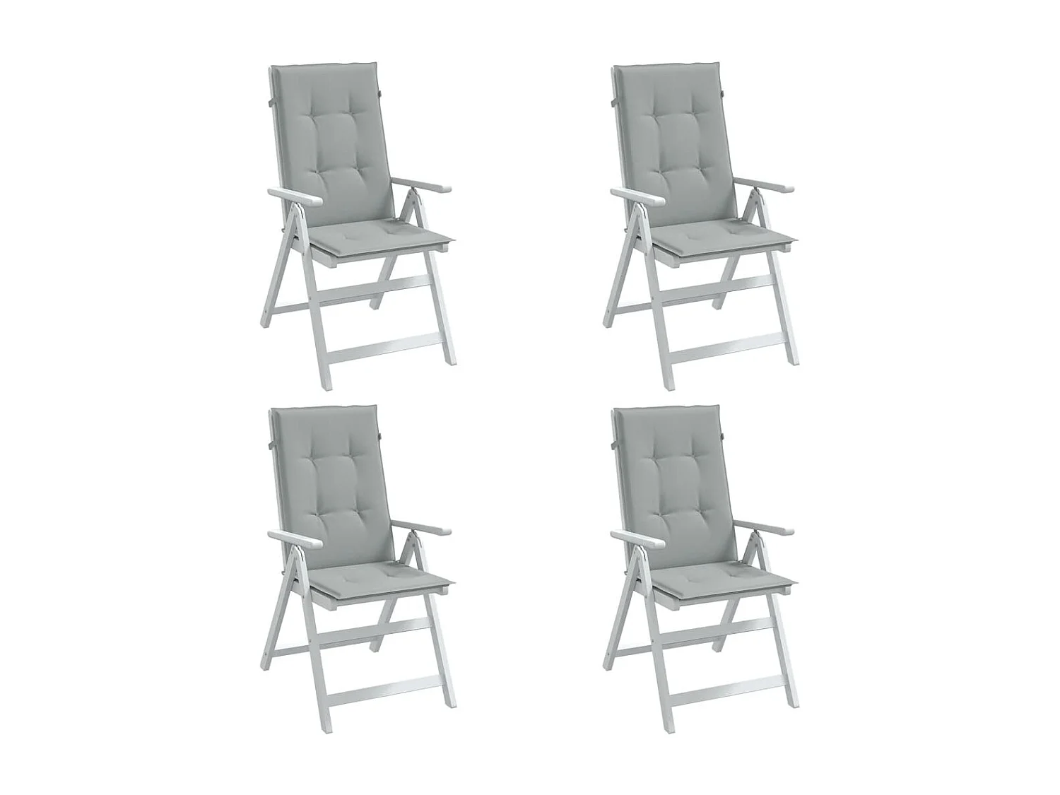 Coussins de chaise à dossier haut lot de 4 gris clair mélangé