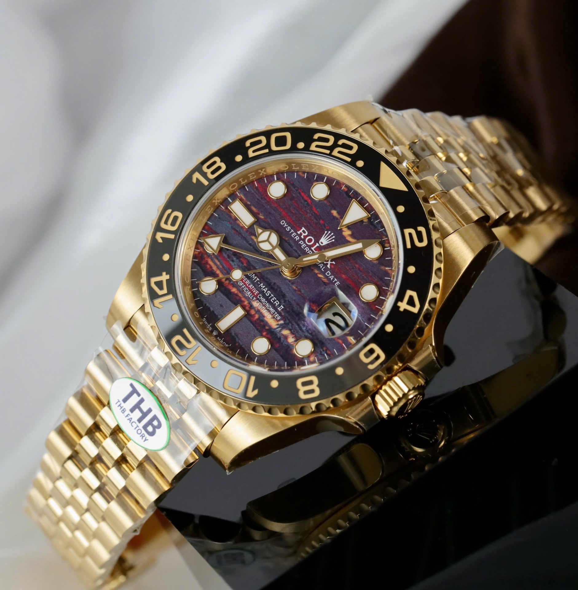 Rolex GMT-Master II 126718GRNR Replica Watch Tiger Eye Stone Dial THB Factory 40mm - Top club