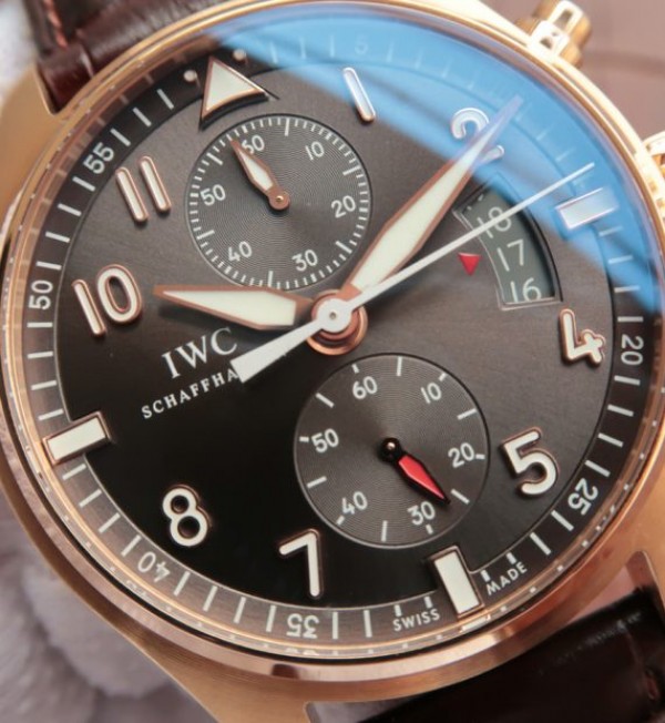 Replica IWC ZF Pilot Chrono RG IW387803 Leather Strap A7750 - Top club