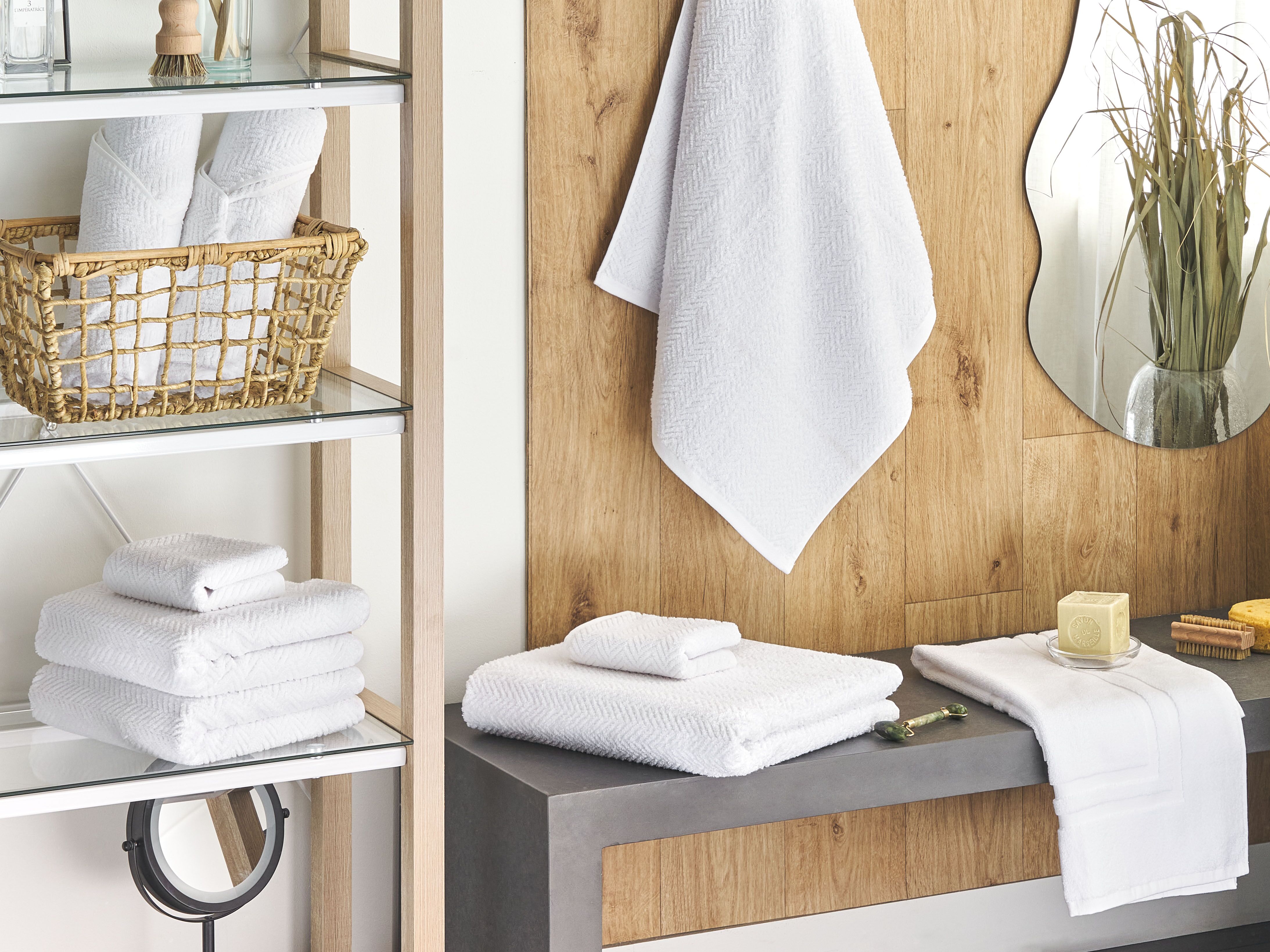 Set of 9 Towels MITIARO Terry Cotton White