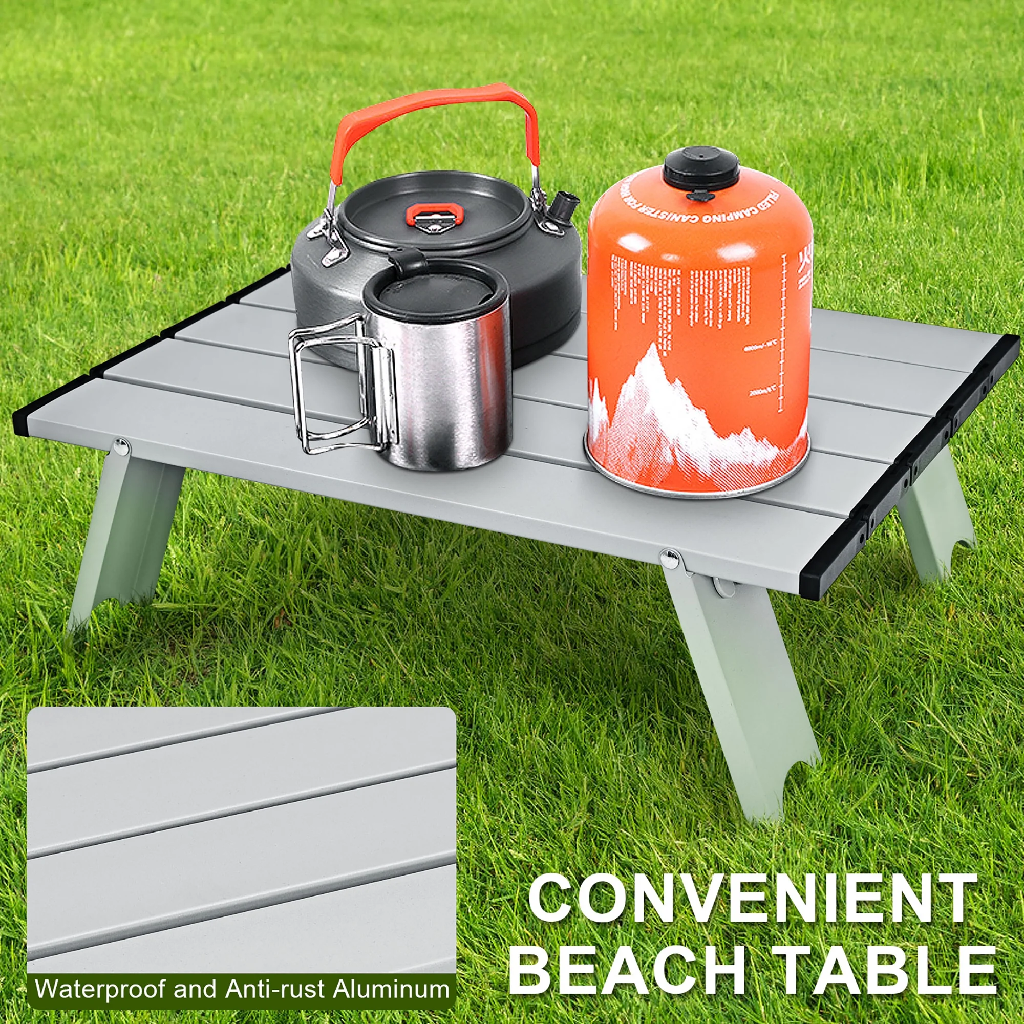 Costway 2-Pack Folding Backpack Beach Chair Table Set 5-Position Outdoor Reclining Chair Pink - Image 33