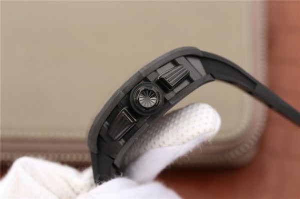 Replica Richard Mille RM011 NTPT Carbon Case Chronograph KVF Crystal Skeleton Dial Red Black Rubber Strap A7750 - Top club