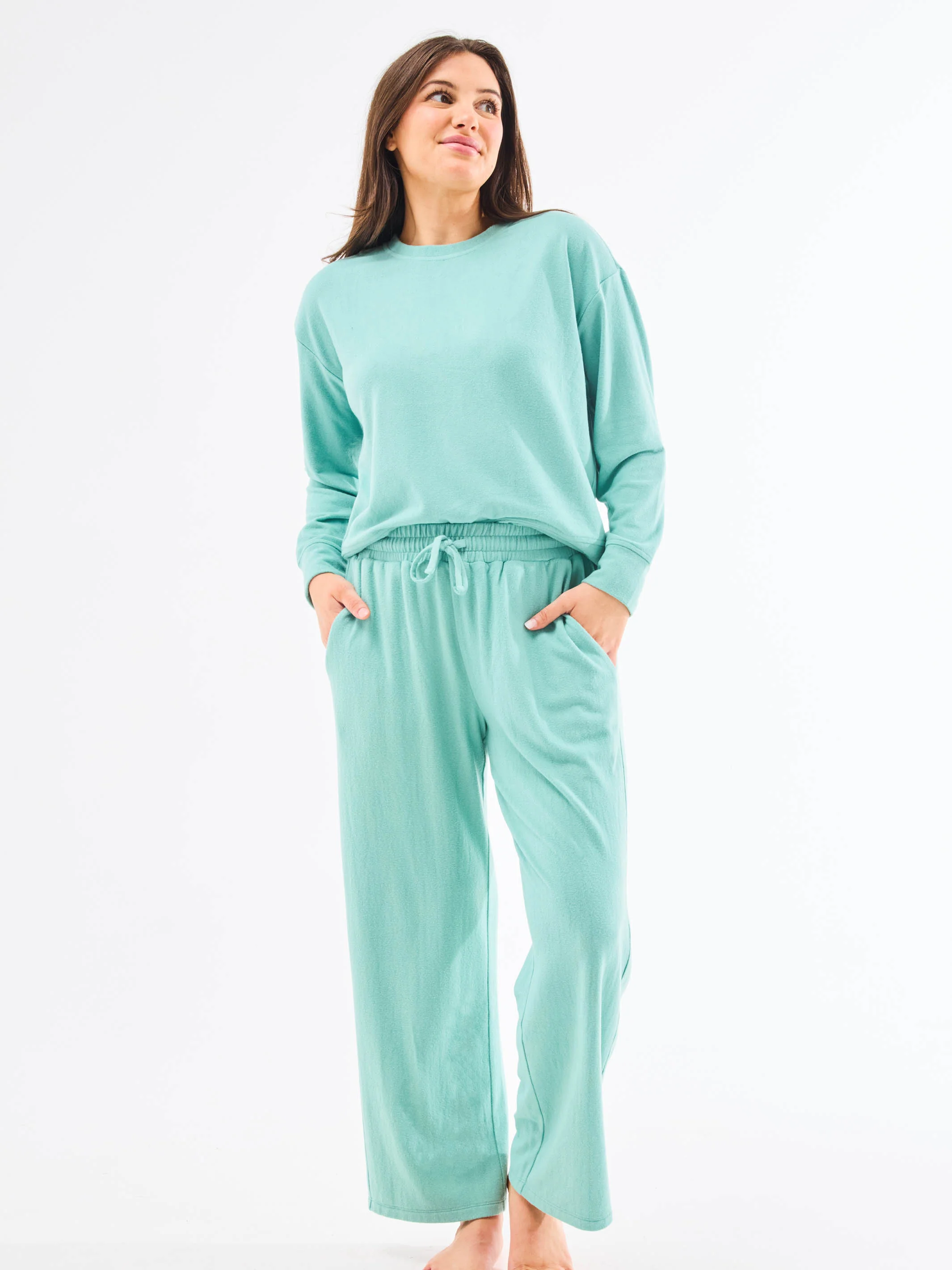 Sophie Wide Leg Pants Set | Lagoon