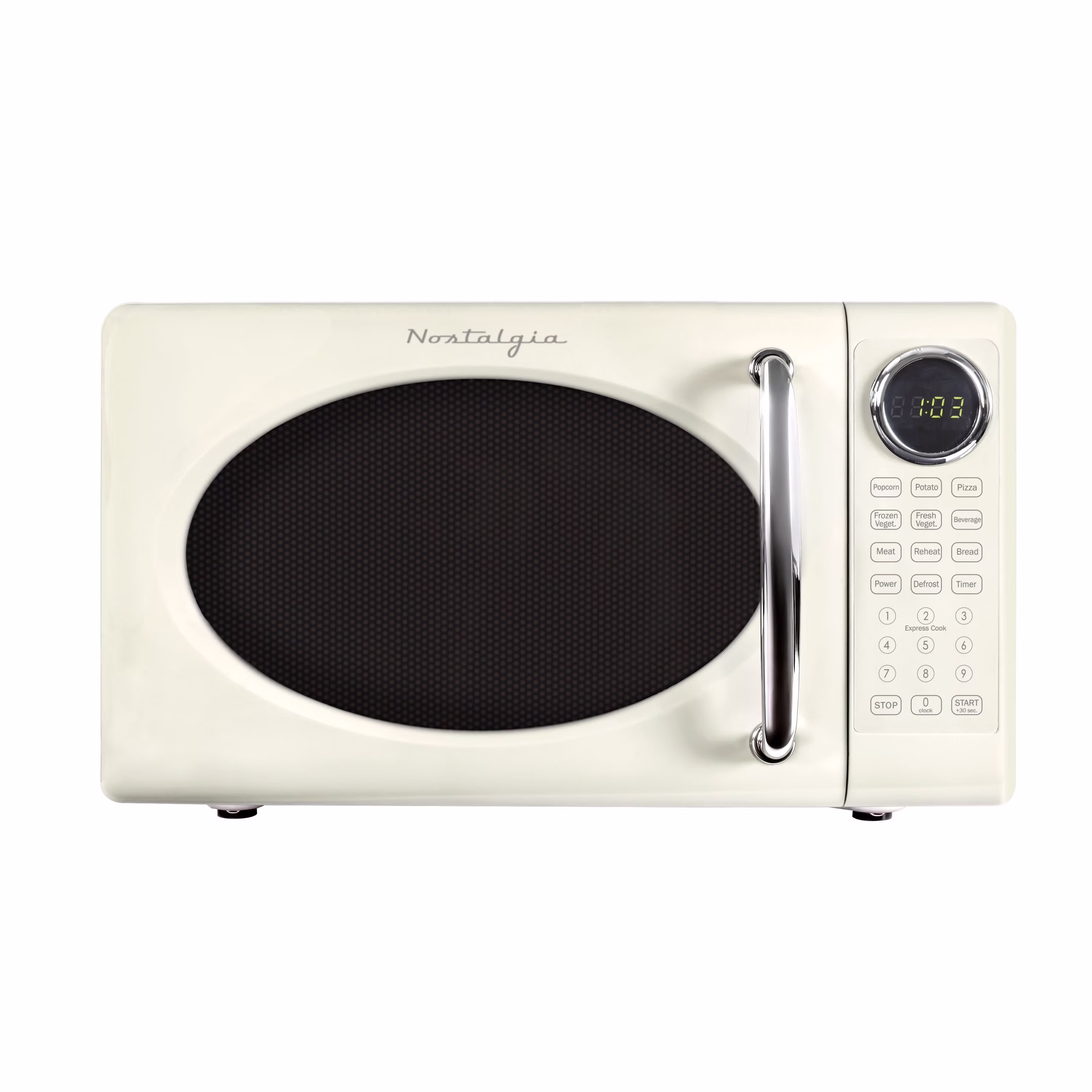 Nostalgia Retro Microwave Oven - 0.7 Cu Ft & 700-Watt Countertop Microwave with Glass Turntable, Child Safety Lock, 8 Auto-Cook Programs & Digital Clock - Aqua - Image 9