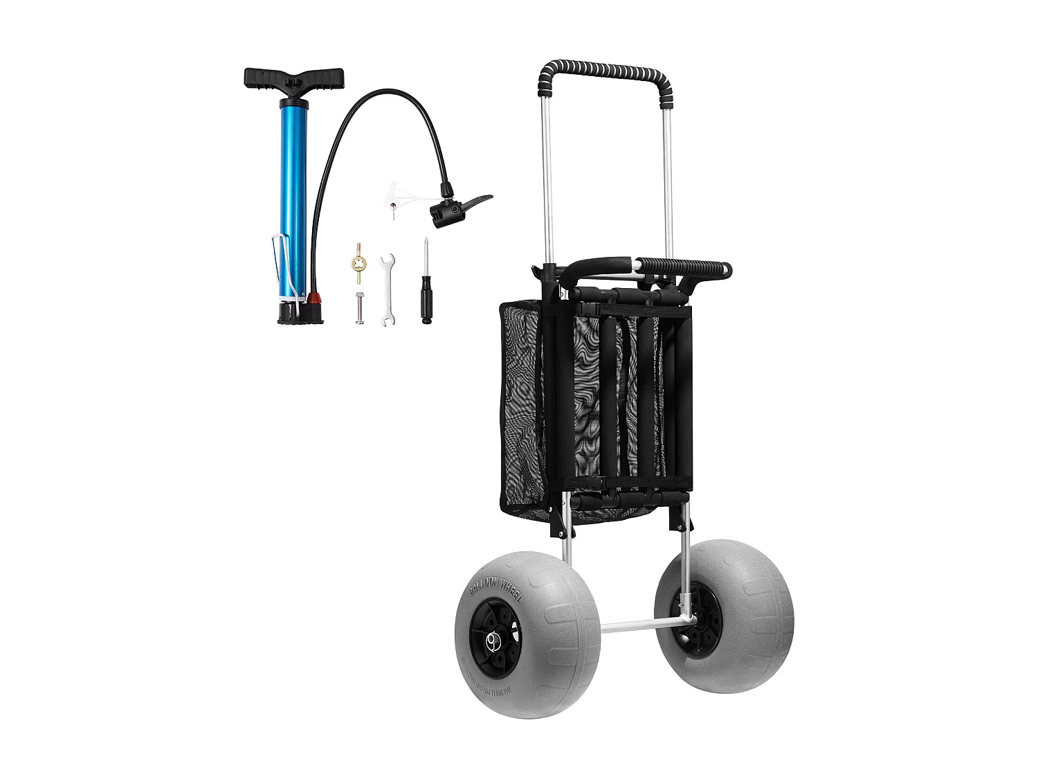 Chariot de Plage SucceBuy, avec de Grandes Roues - 304 mm Roues Ballons pour la Plage et le Jardinage