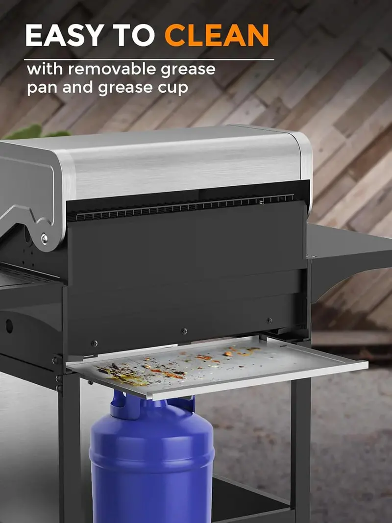COWSAR 4-Burner Propane Gas Grill With Stainless Steel Burners, 44,000 BTU - 50.79in D x 21.65in W x 46.06in H - Image 7 COWSAR 4-Burner Propane Gas Grill With Stainless Steel Burners, 44,000 BTU - 50.79in D x 21.65in W x 46.06in H - Image 7