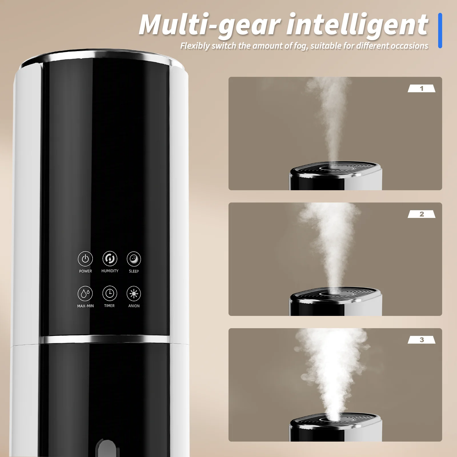 Rocyis Humidifier for Room Home Bedroom, 9L 2.3Gal Cool Mist Tower Top Fill Large Humidifier with Essential Oils,Whole House Floor Humidifiers for Baby,Pets,Plants,with Remote,360�� Nozzle,White