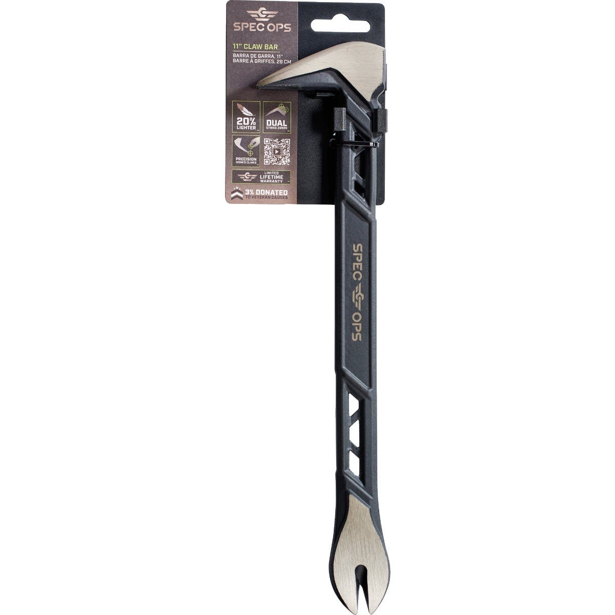 Spec Ops 11 In. High-Carbon Steel Nail Puller Cats Paw Pry Bar