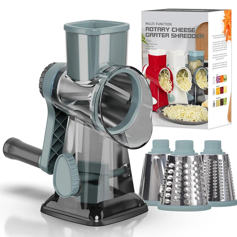 GrateMaster | 3-in-1 Draaisnijder voor Kaas & Groenten
