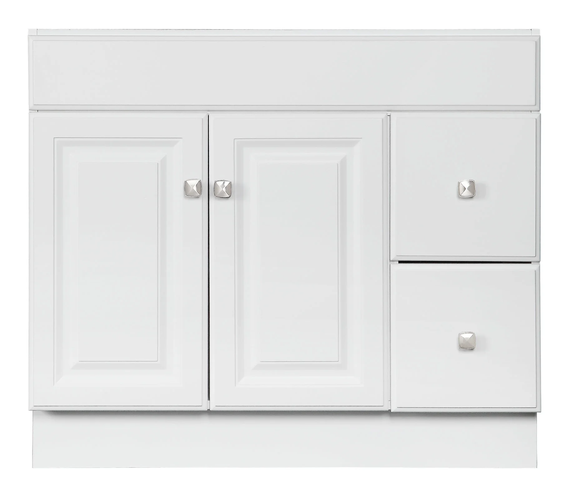 Design House Wyndham 36" Solid Wood Ready to Assemble 2-Door and 2-Drawer Bathroom Vanity Cabinet, White - Image 4