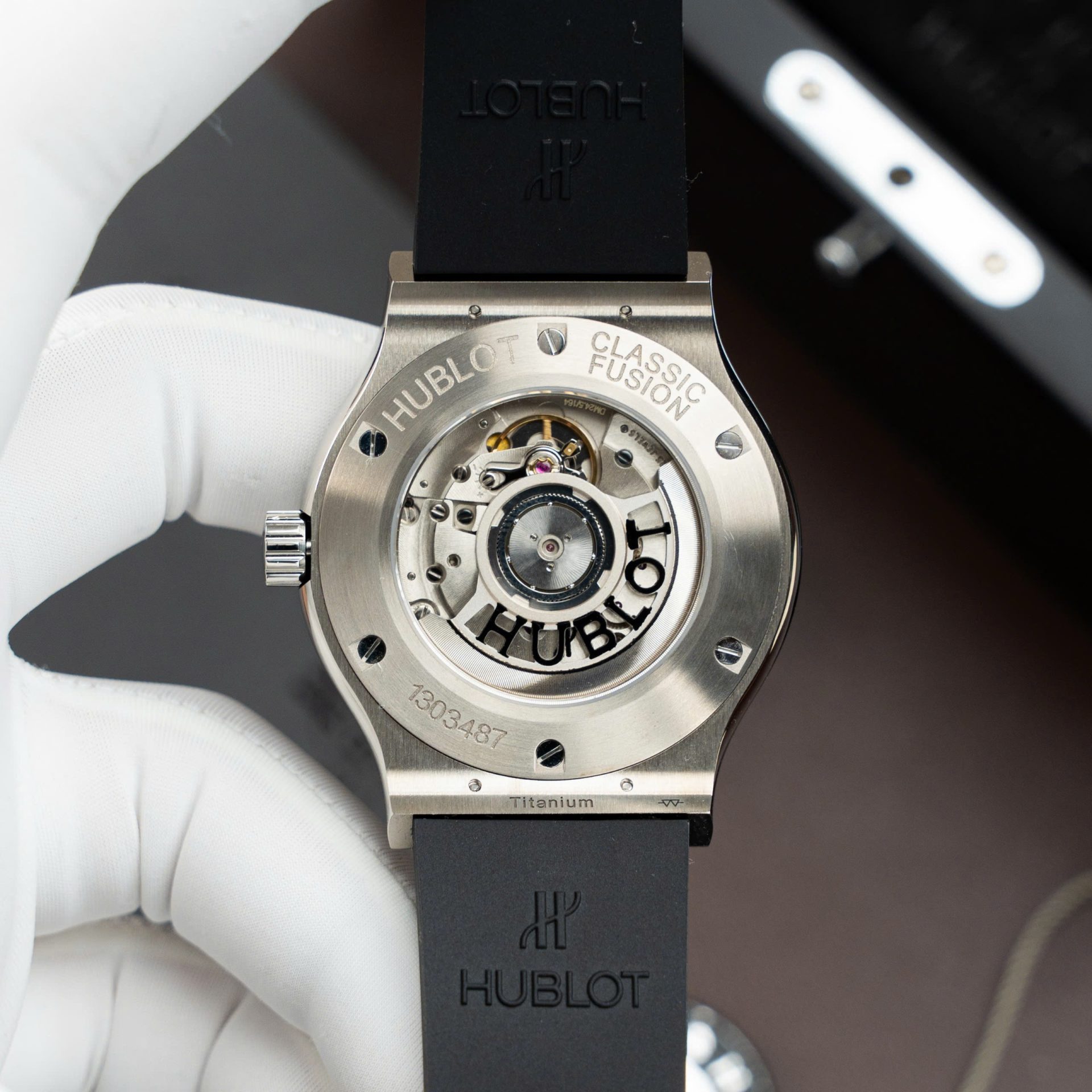 Hublot Classic Fusion Titanium Dial Black Replica Watch Movement SW300 Rubber Strap 42mm - Top club