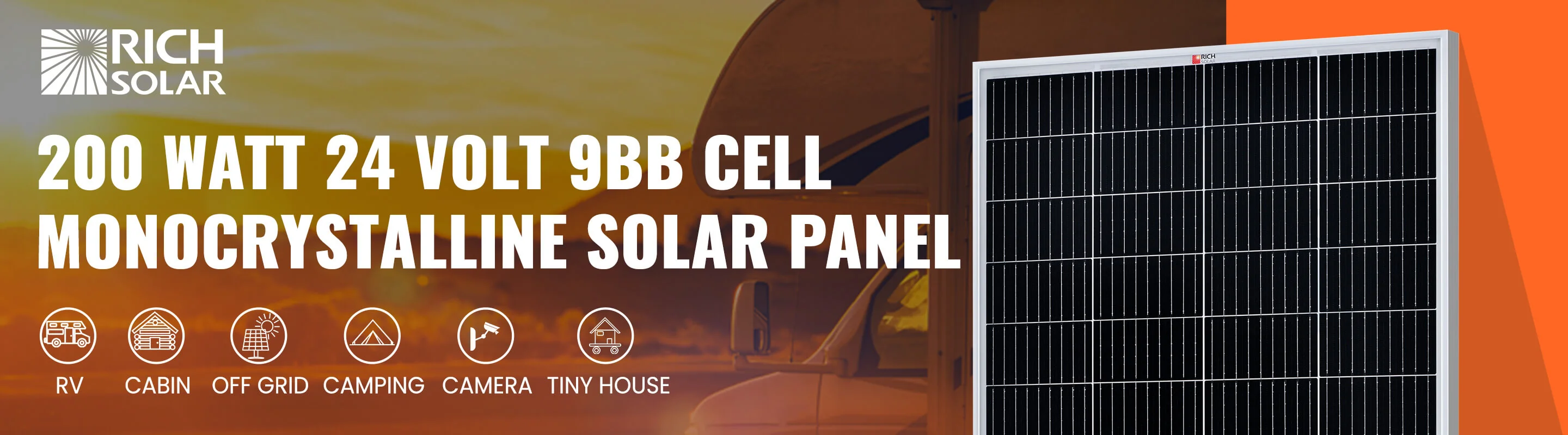 Mega 200 Watt 24 Volt Solar Panel
