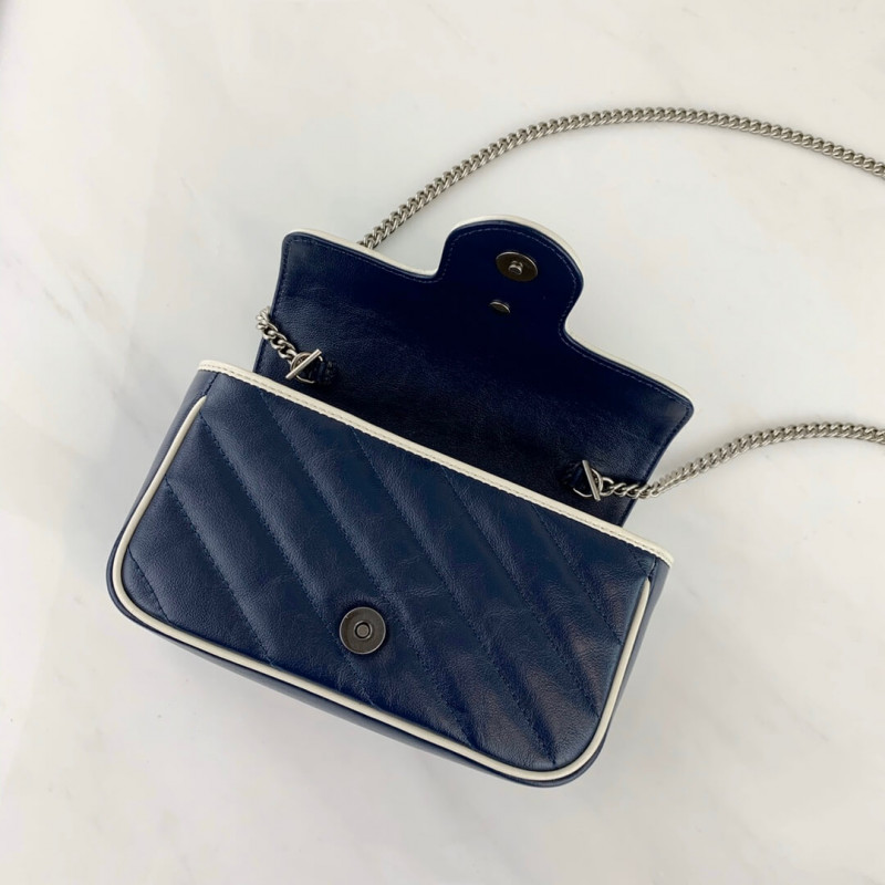 Replica Gucci Gg Marmont Super Mini Bag 574969 Blue1:1High-quality replica
