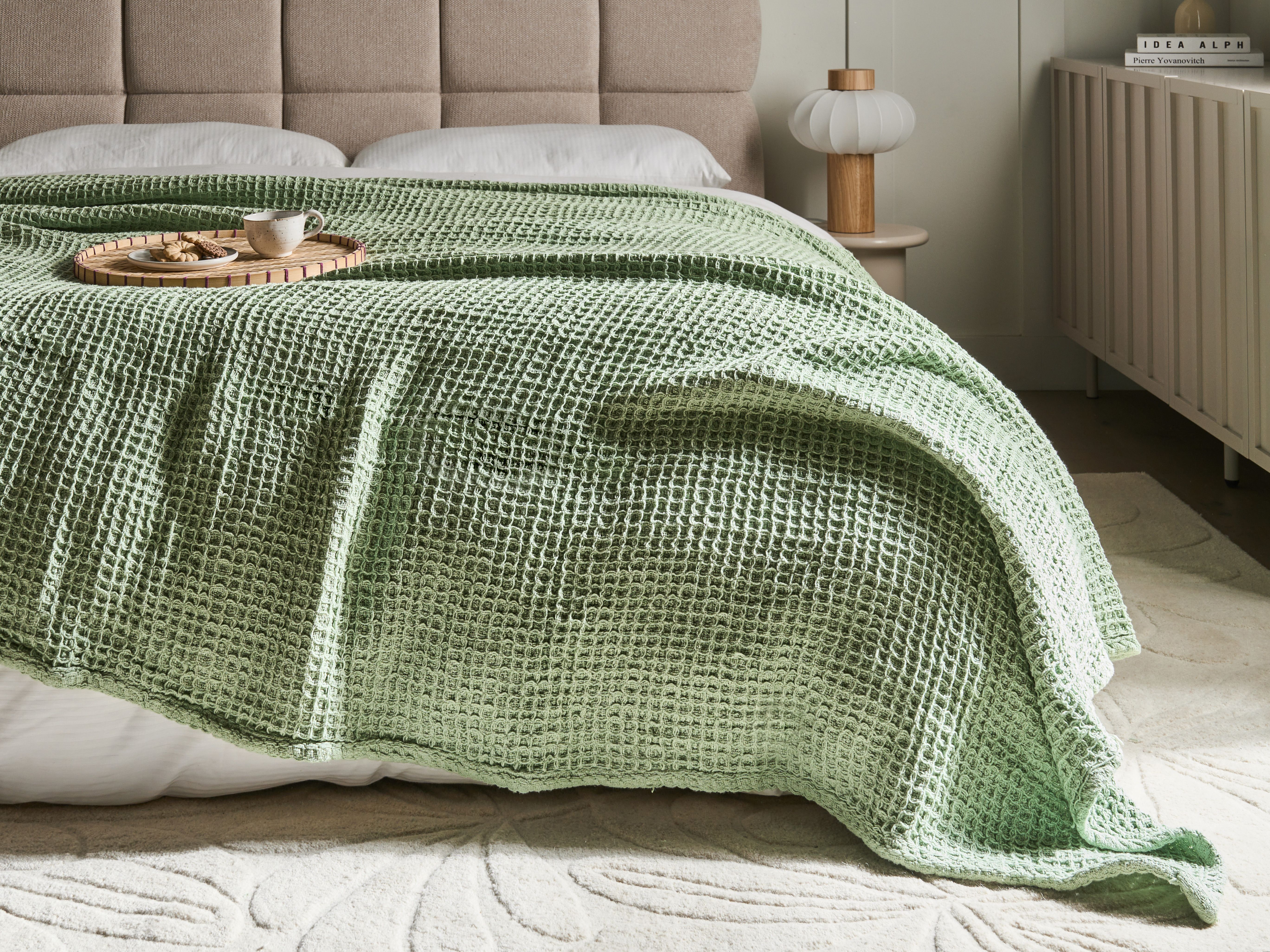 Bedspread CHAGYL Cotton 220 x 240 cm Green