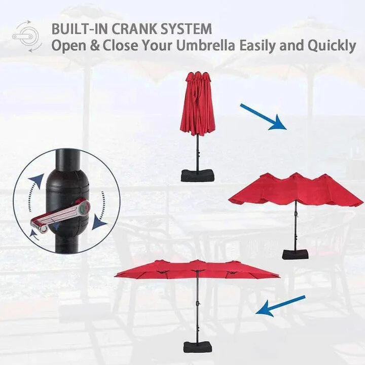 8-Piece Patio Dining Set With Umbrella And 6 Sling Dining Swivel Chairs - Image 8 8-Piece Patio Dining Set With Umbrella And 6 Sling Dining Swivel Chairs - Image 8