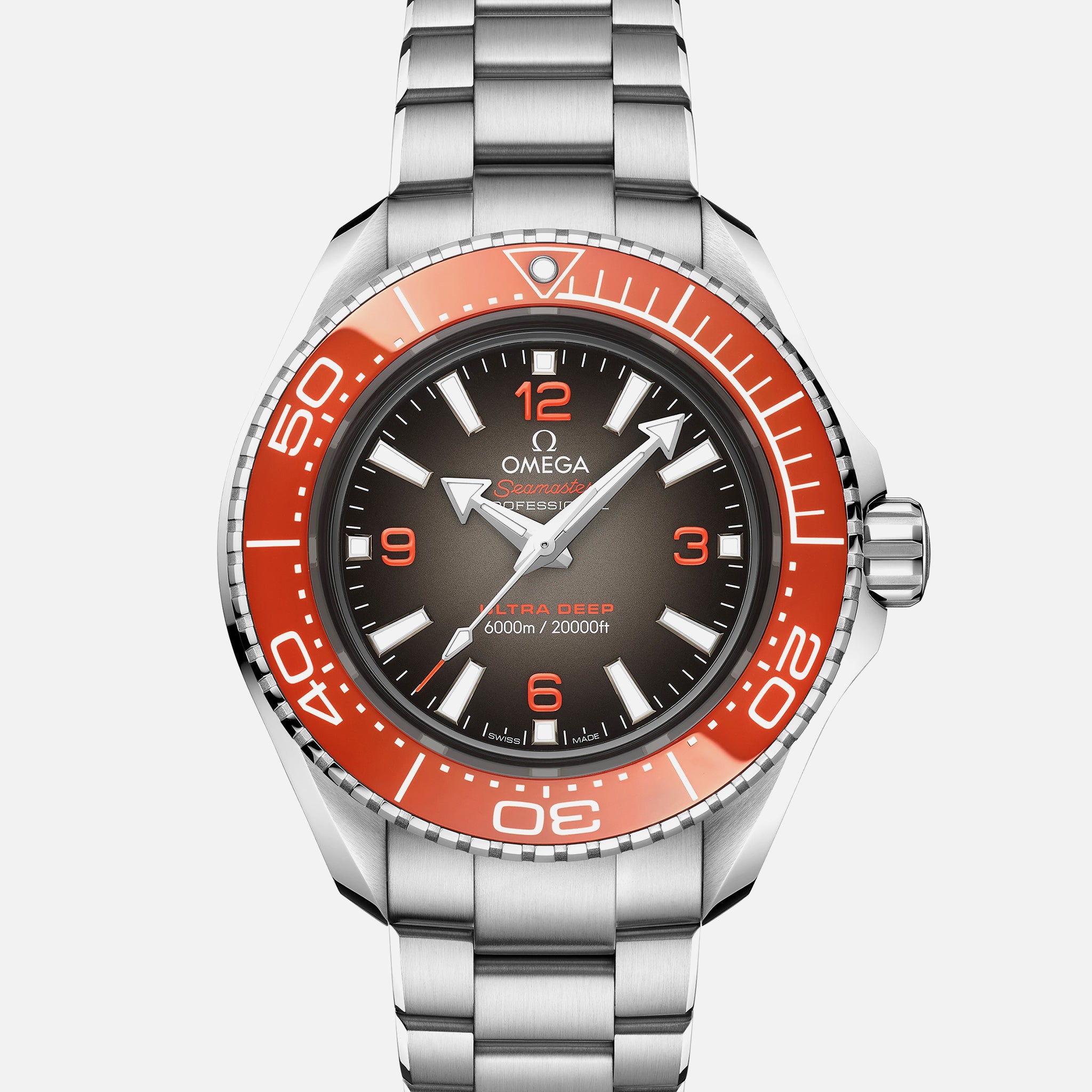 Omega Seamaster Planet Ocean Ultra Deep Professional 6000M Co-Axial Master Chronometer 45.5mm Orange Dial On Bracelet(1:1 replica) - Top club