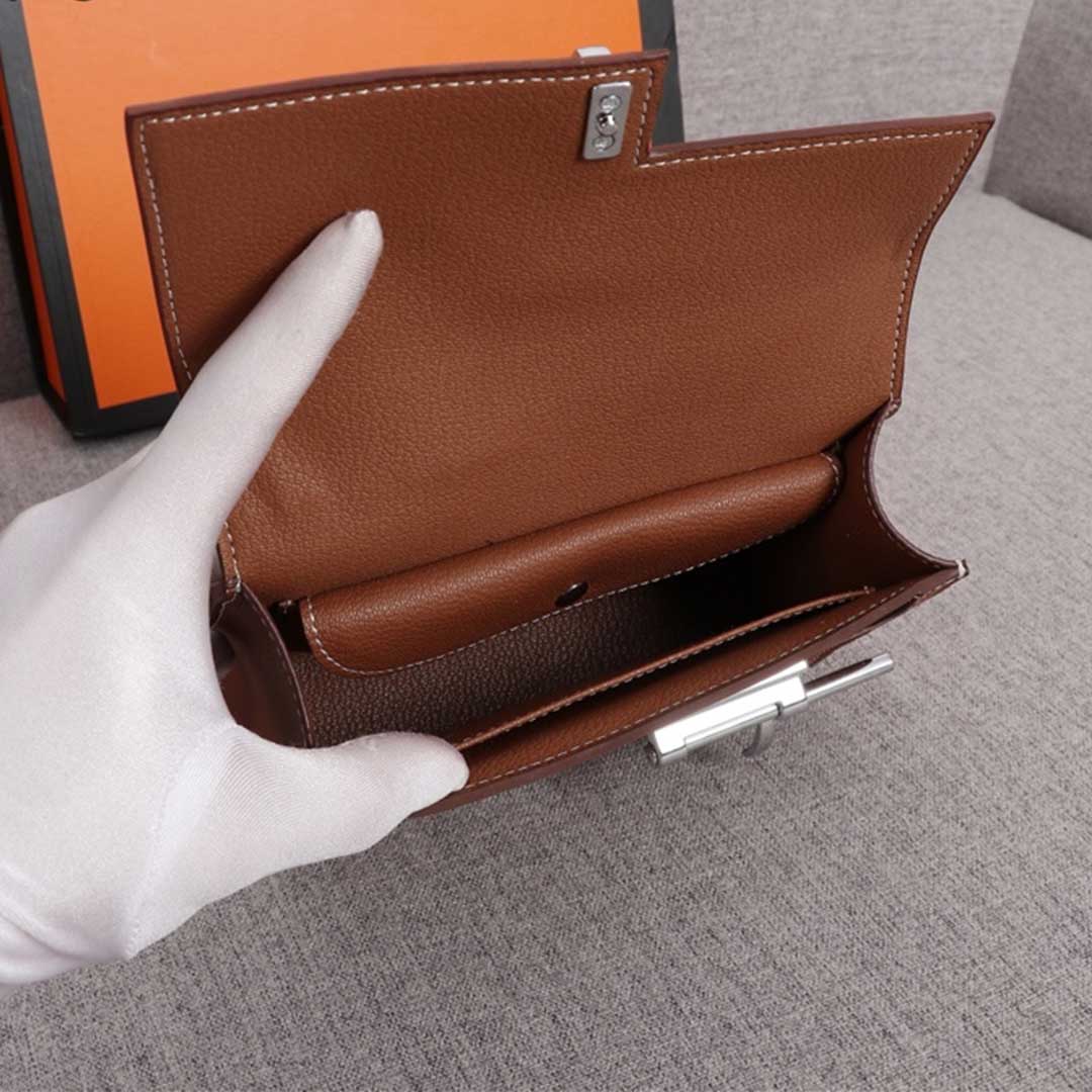 Replica Hermes Verrou Chaine Mini Bag Beige/Black/Brown1:1High-quality replica