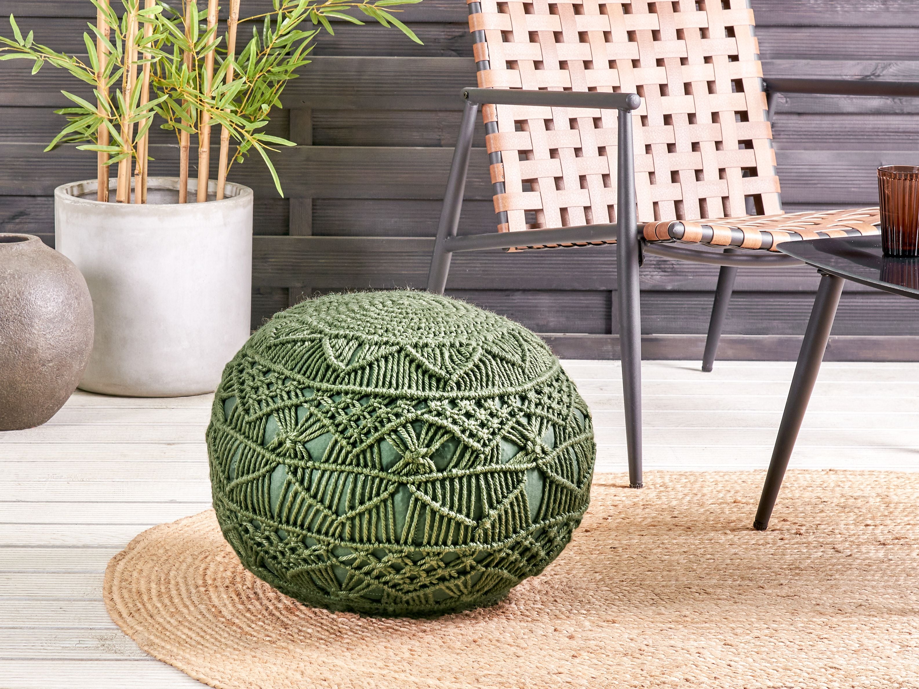 Pouffe AADHI Synthetic Material Green