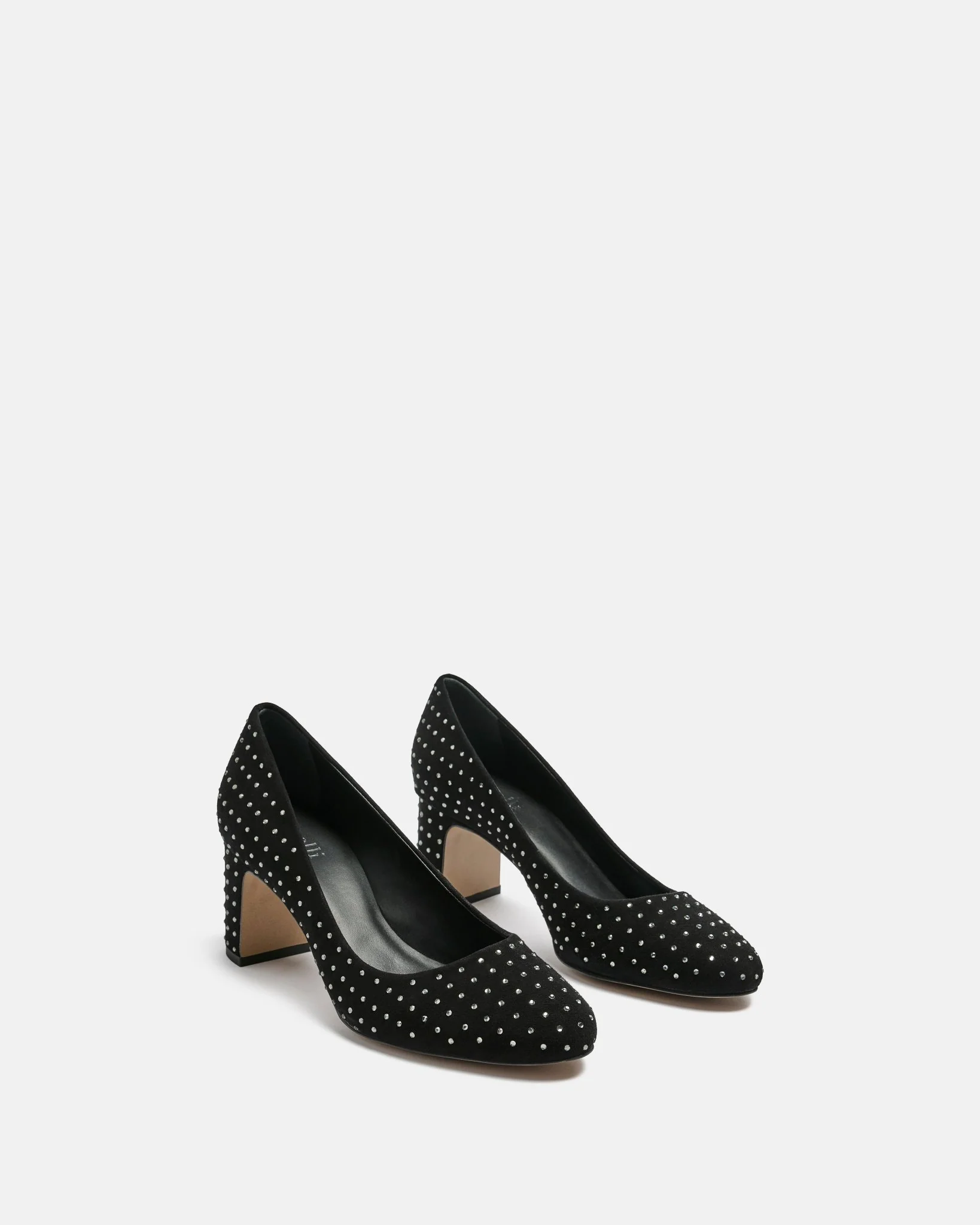 ESCARPINS ALBANE/VELST - En cuir velours à talons noir avec strass