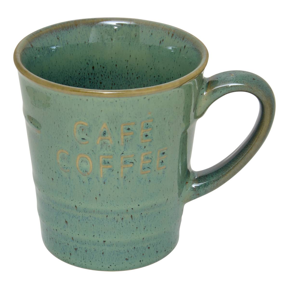 Mug"Cafe" 200 ml, earthenware, emerald green