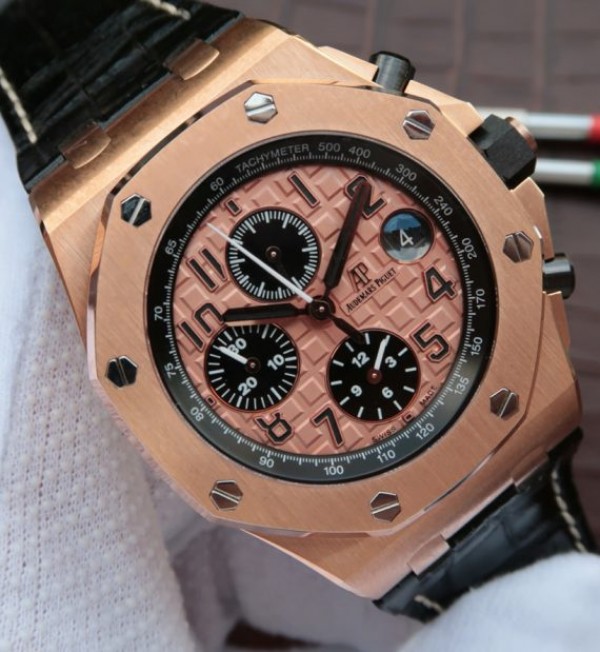 Replica Audemars Piguet JF Royal Oak Offshore 26470OR Gold Theme Leather Strap A3126 - Elite Watch Atelier