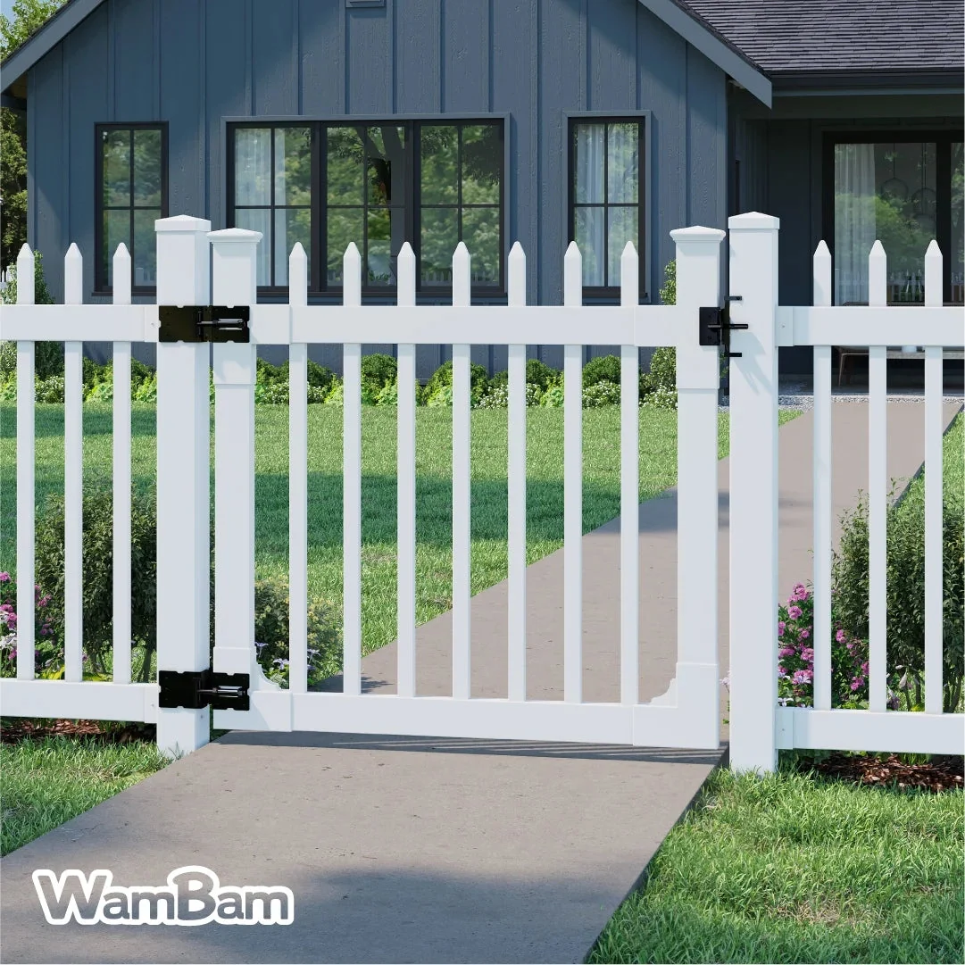 WamBam White Vinyl Picket Fence Panel Kit, 4ft H x 6ft W, 1 Panel + 1 Post - BL19101 - Image 11 WamBam White Vinyl Picket Fence Panel Kit, 4ft H x 6ft W, 1 Panel + 1 Post - BL19101 - Image 11