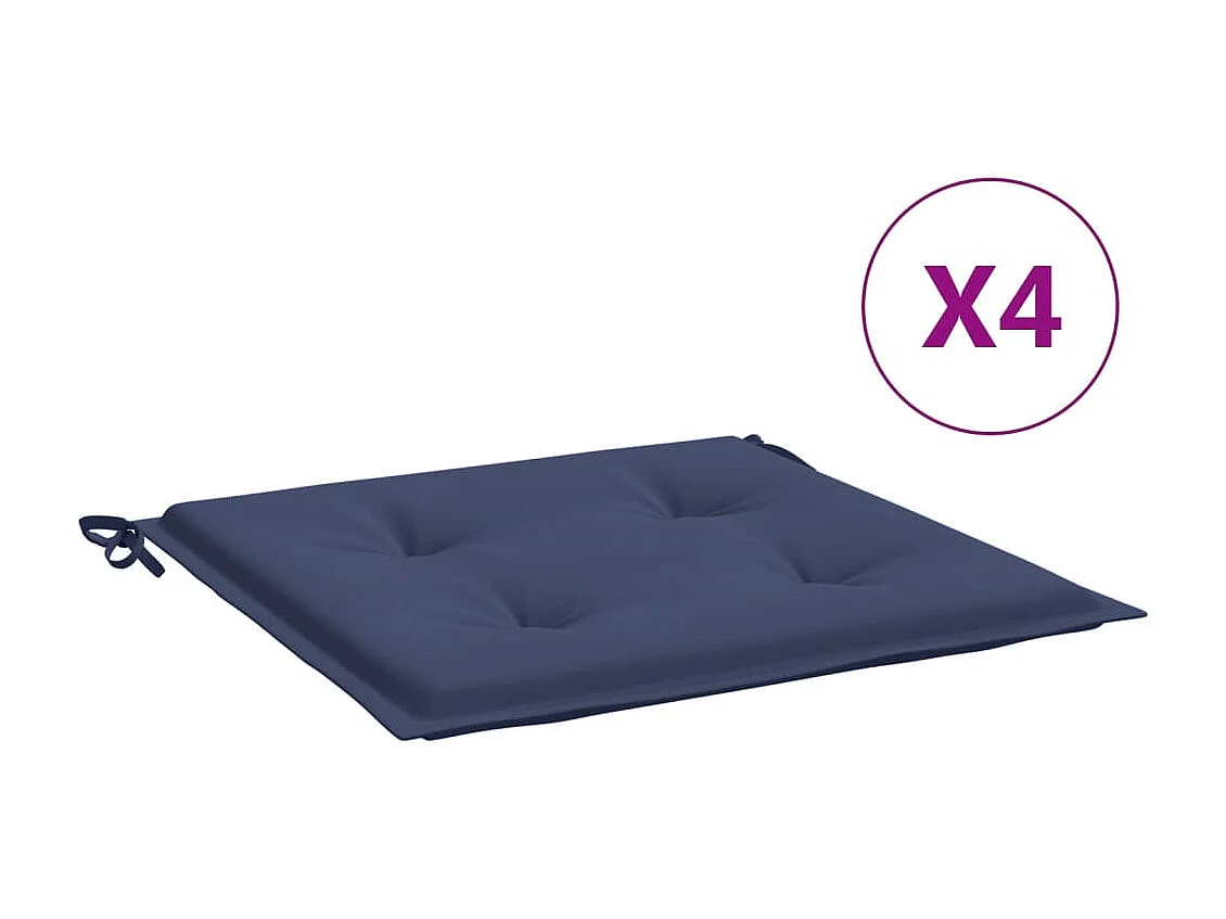 Coussins de palette lot de 4 bleu marine 50x50x3cm tissu oxford