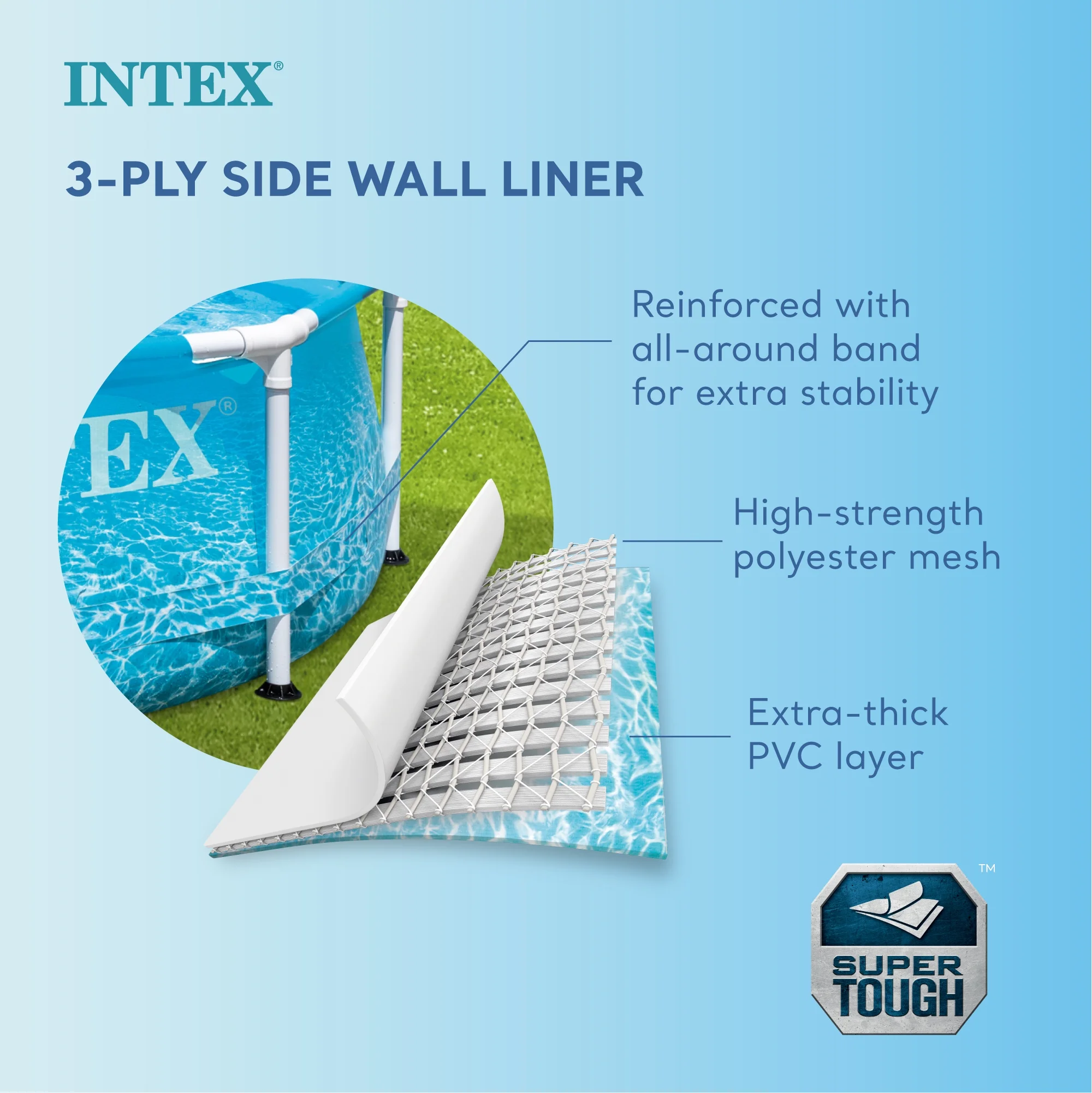 INTEX Round Metal Frame 10ft x 30in Above Ground Swimming Pool Set, Blue - Image 16
