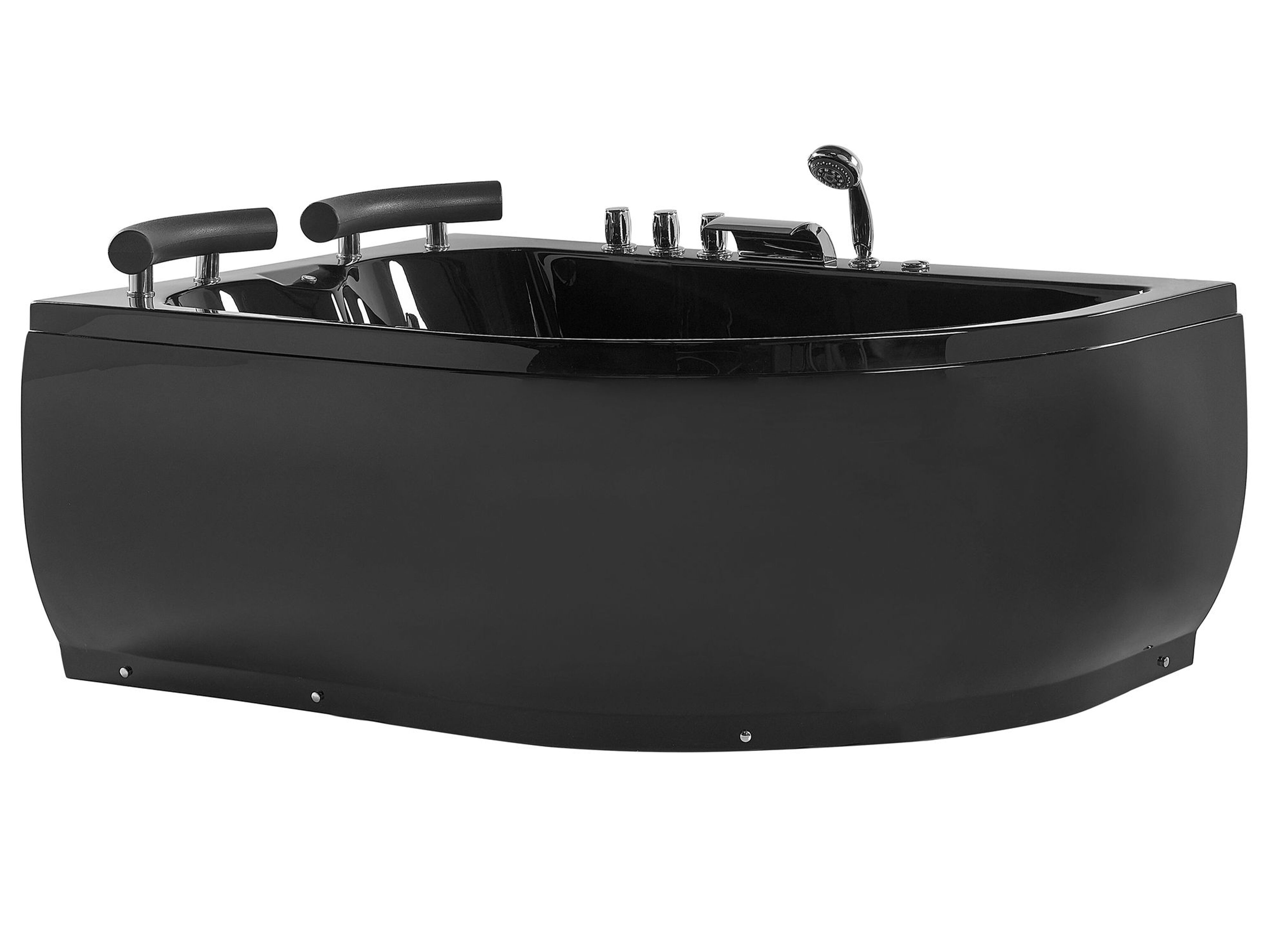 Corner Hot Tub with LED PARADISO Right Hand 1580 x 1130 mm Black