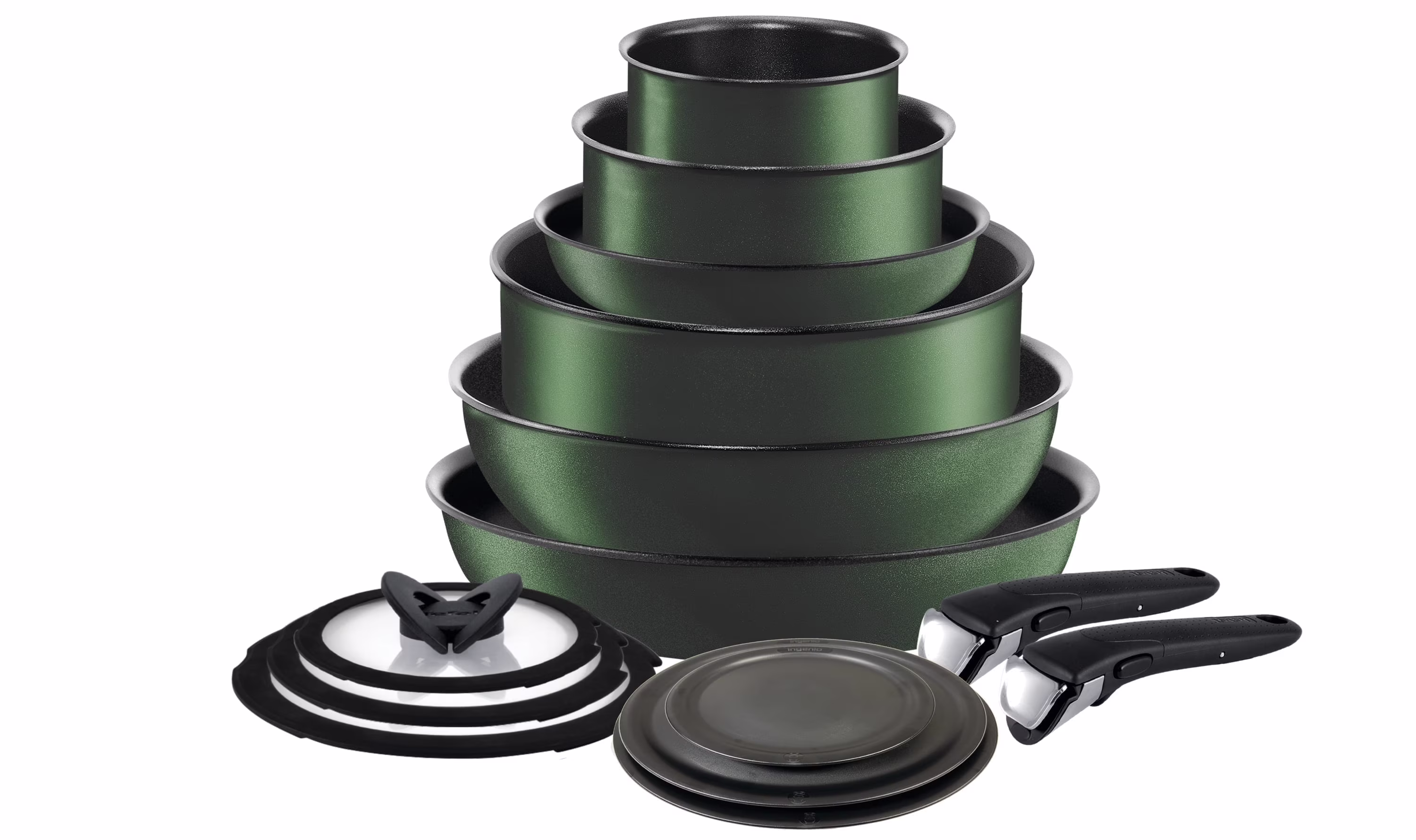 T-fal Ingenio Expertise Nonstick 14-Piece Cookware Set, Induction Oven Safe up to 500F, Detachable Handle, Onyx Black - Image 5